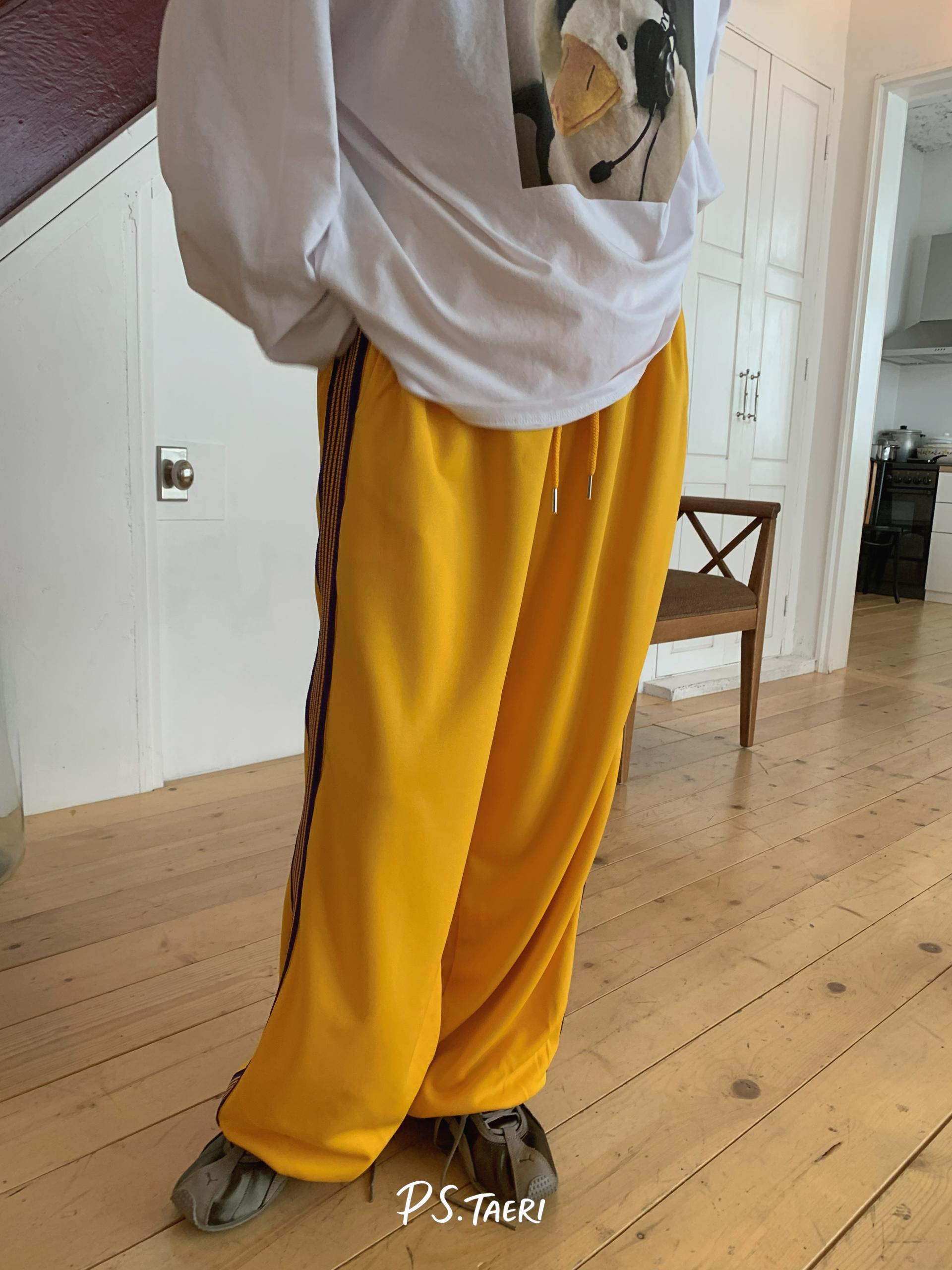 Line Track Pants (Adult)-Yellow