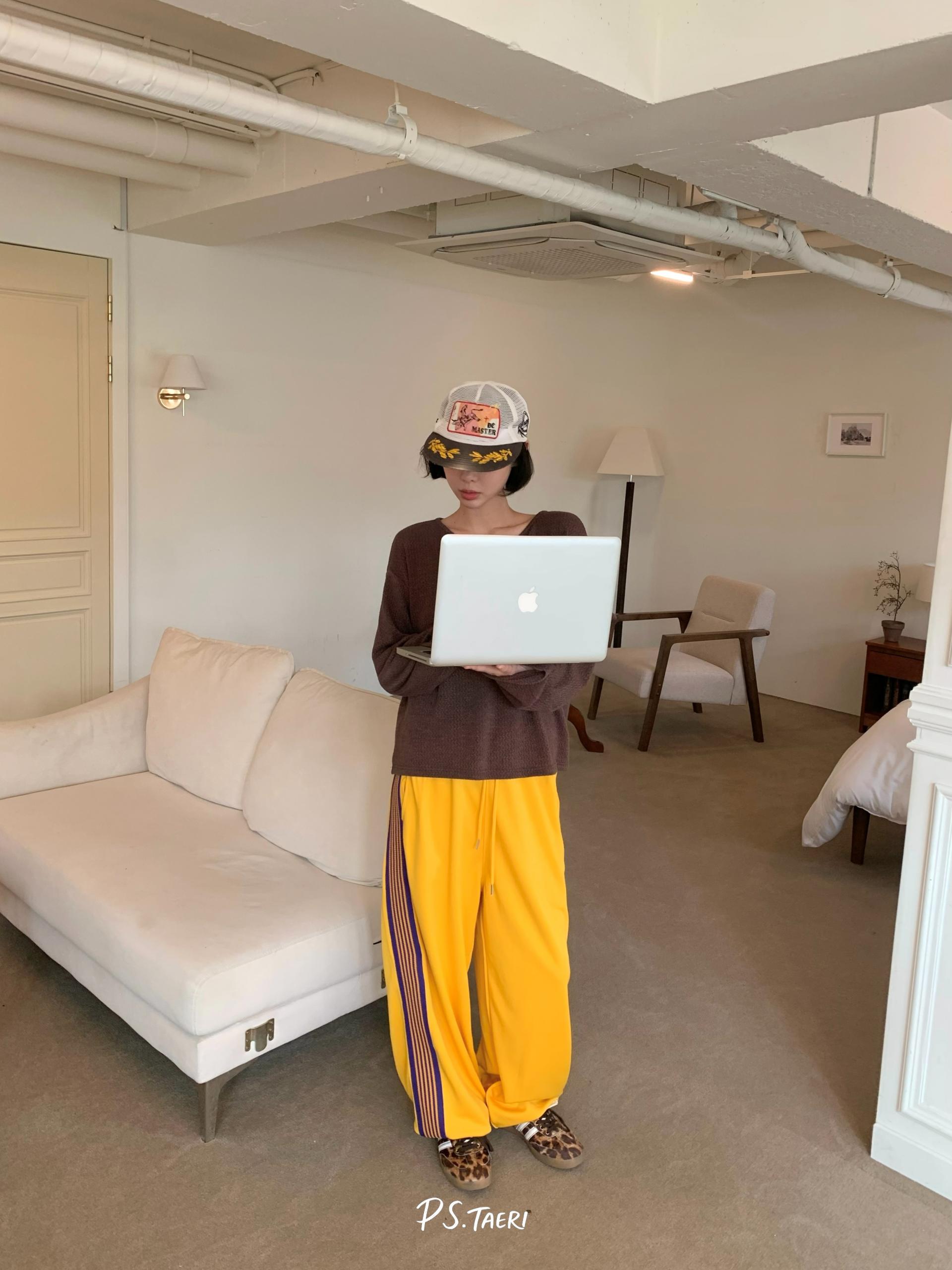 Line Track Pants (Adult)-Yellow