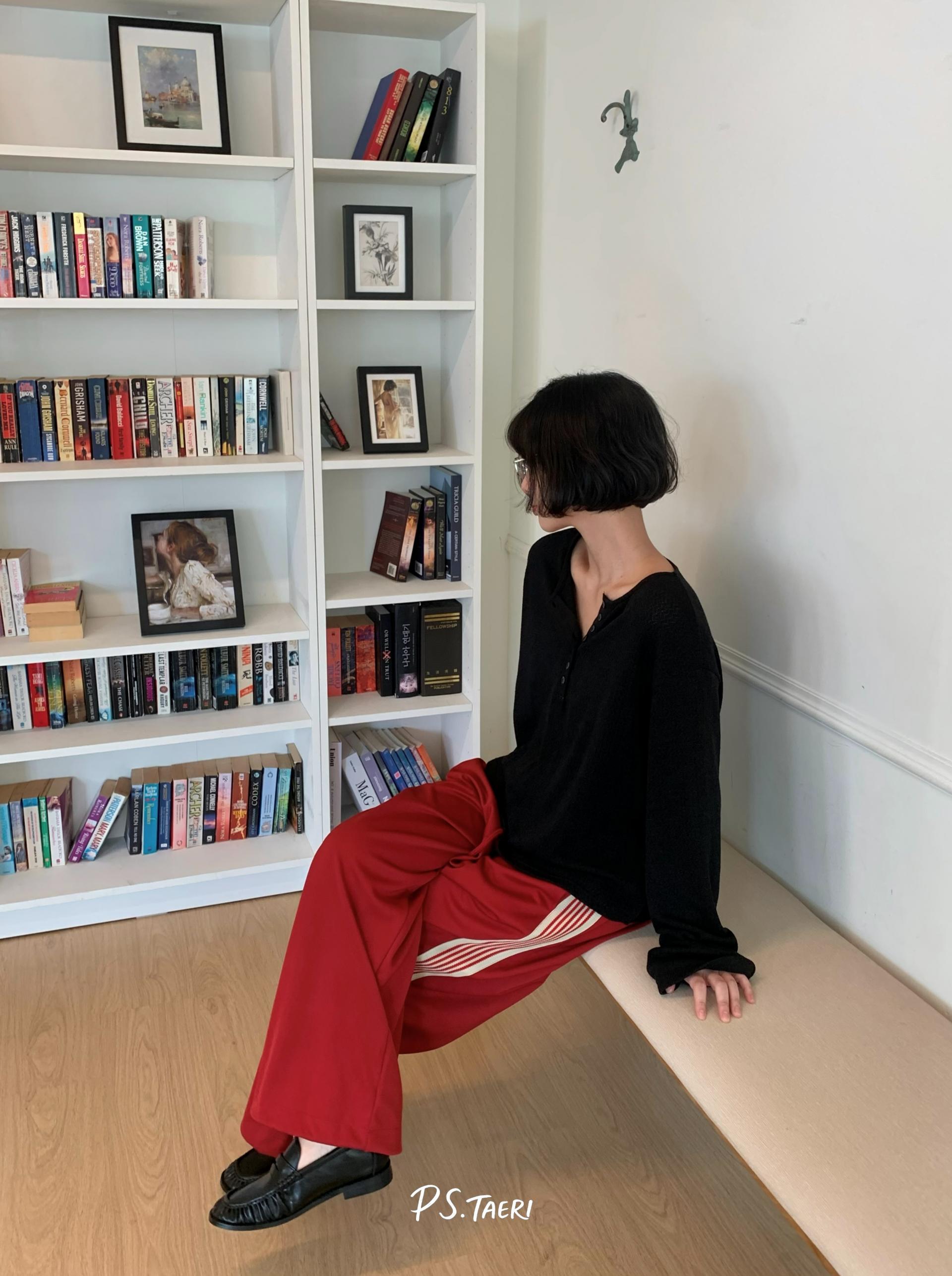 Line Track Pants (Adult)-Red
