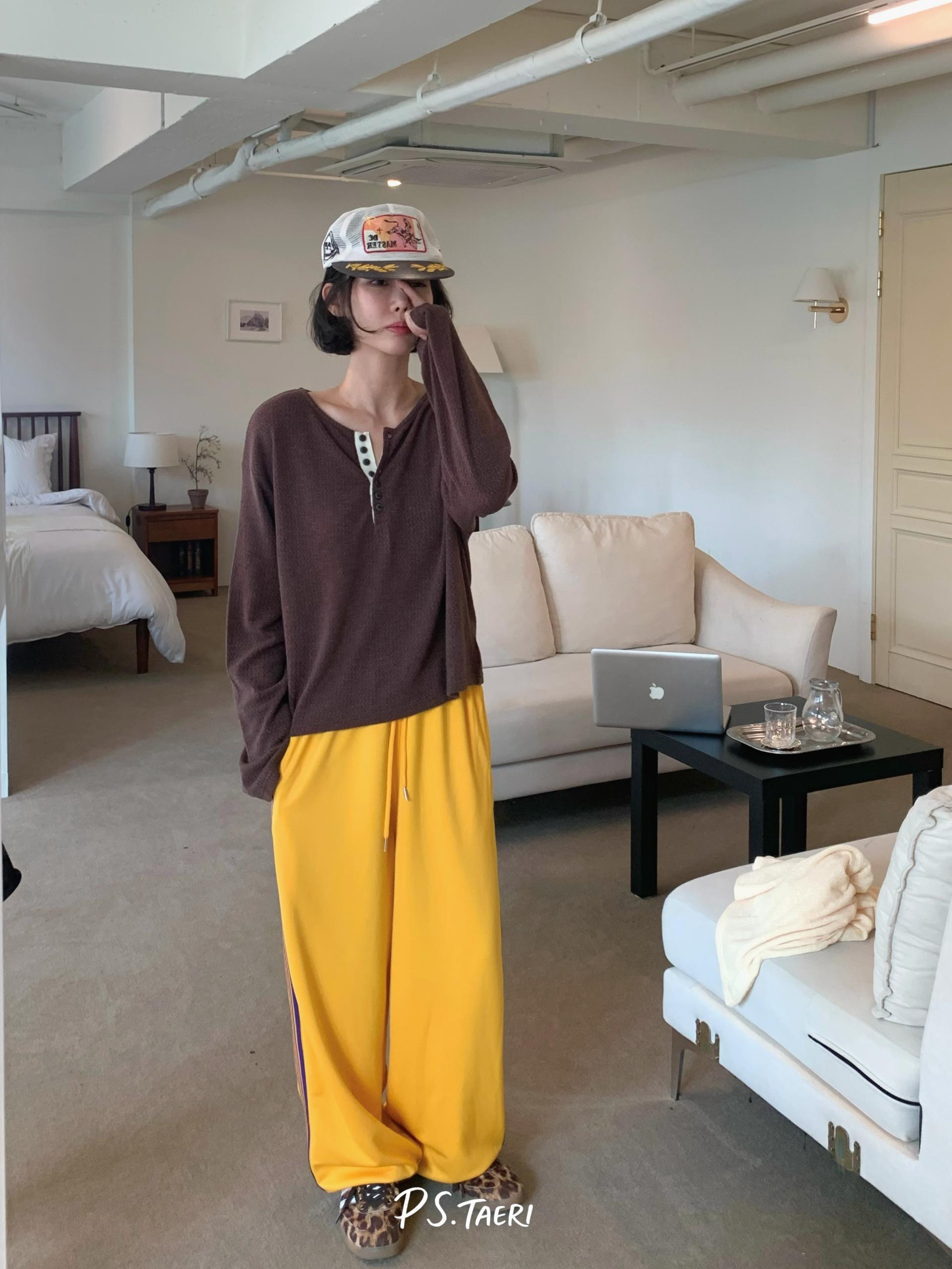 Line Track Pants (Adult)-Yellow