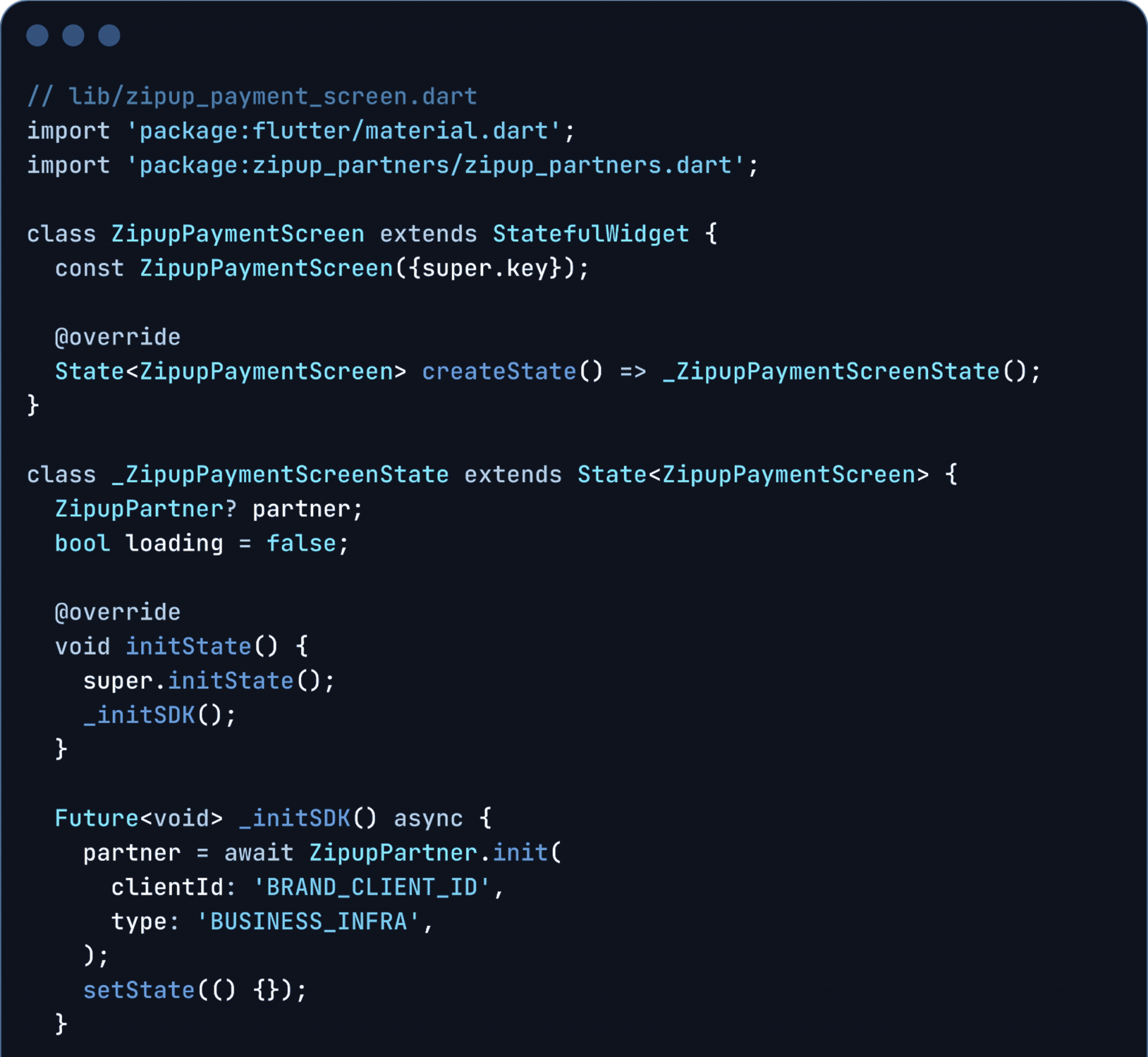 ZIPUP pay Partners API Code