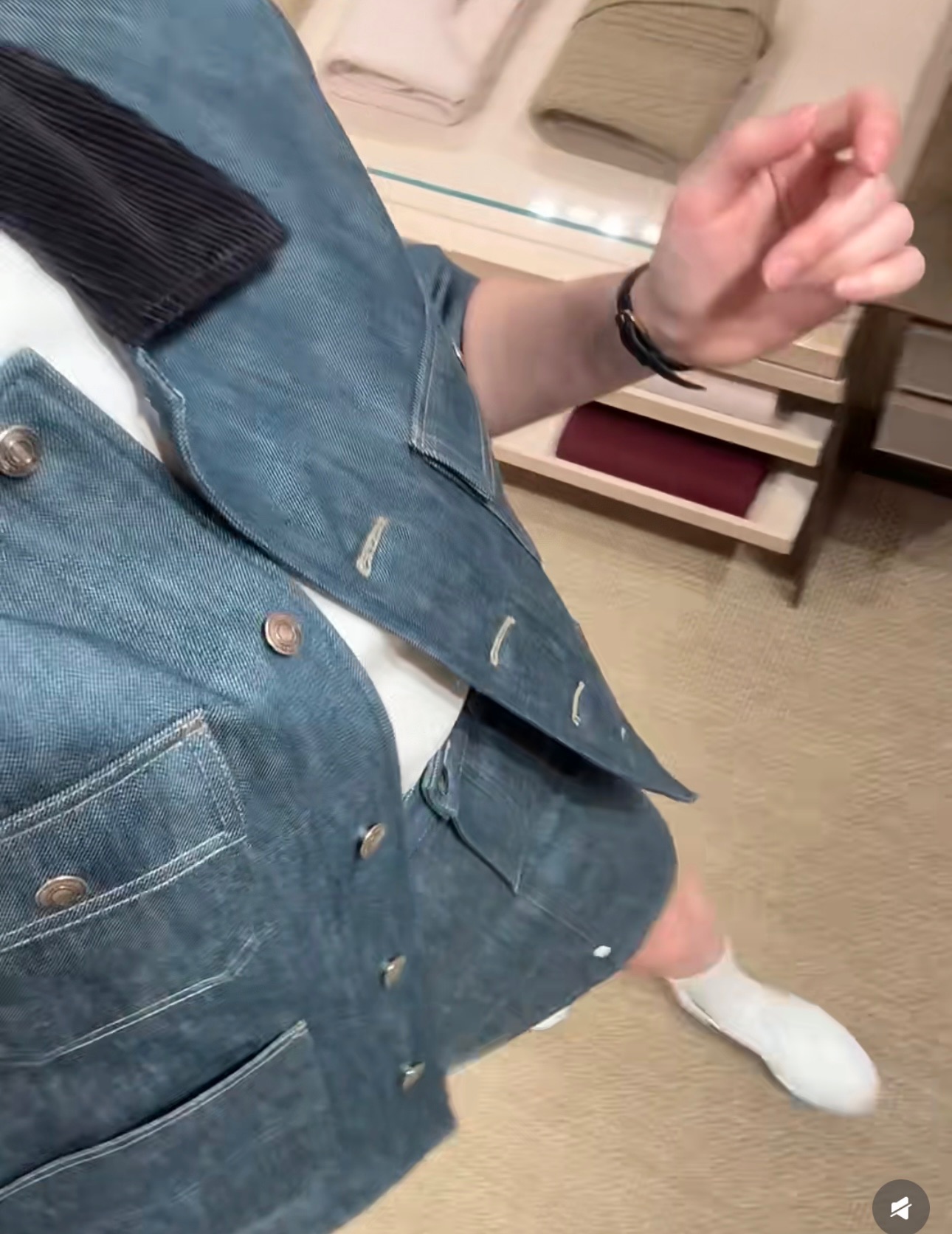 [고퀄]로로피아나 데님 미디 스커트