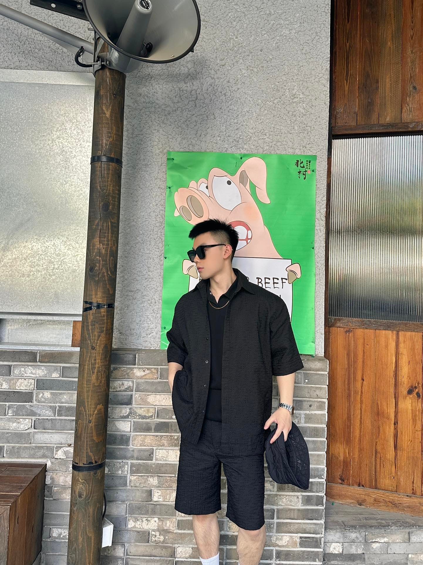 펜디 맨즈 자카드 반팔 셔츠