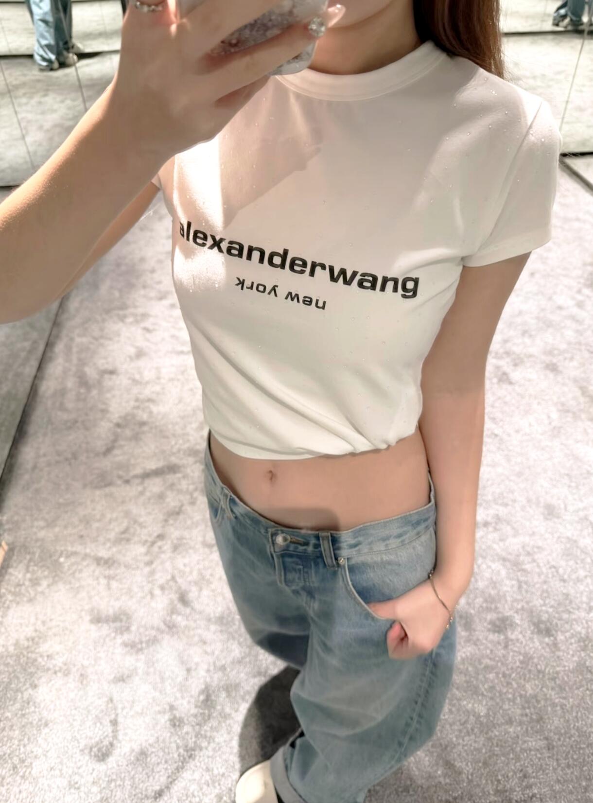 [고퀄]알렉산더왕 크롭 반팔티