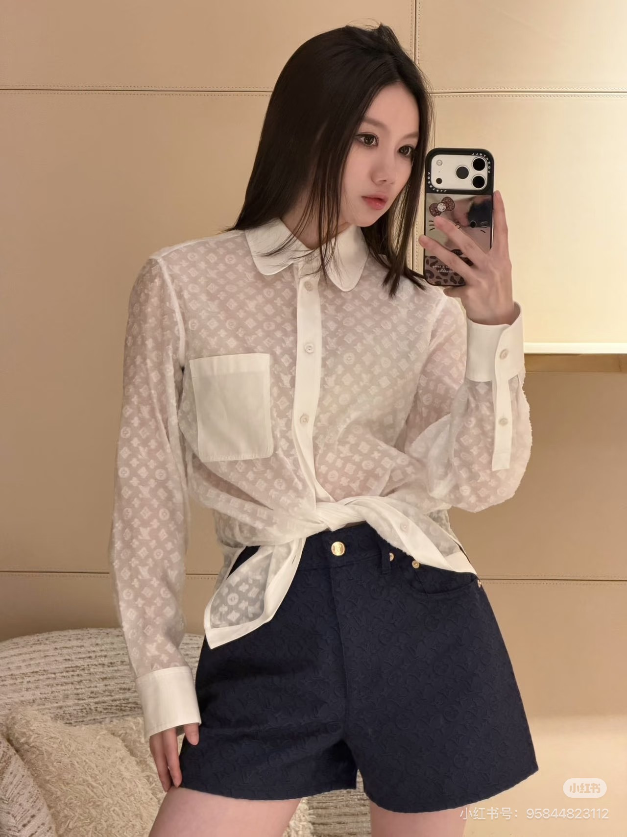 [고퀄] 루이비통 모노그램 시스루 블라우스