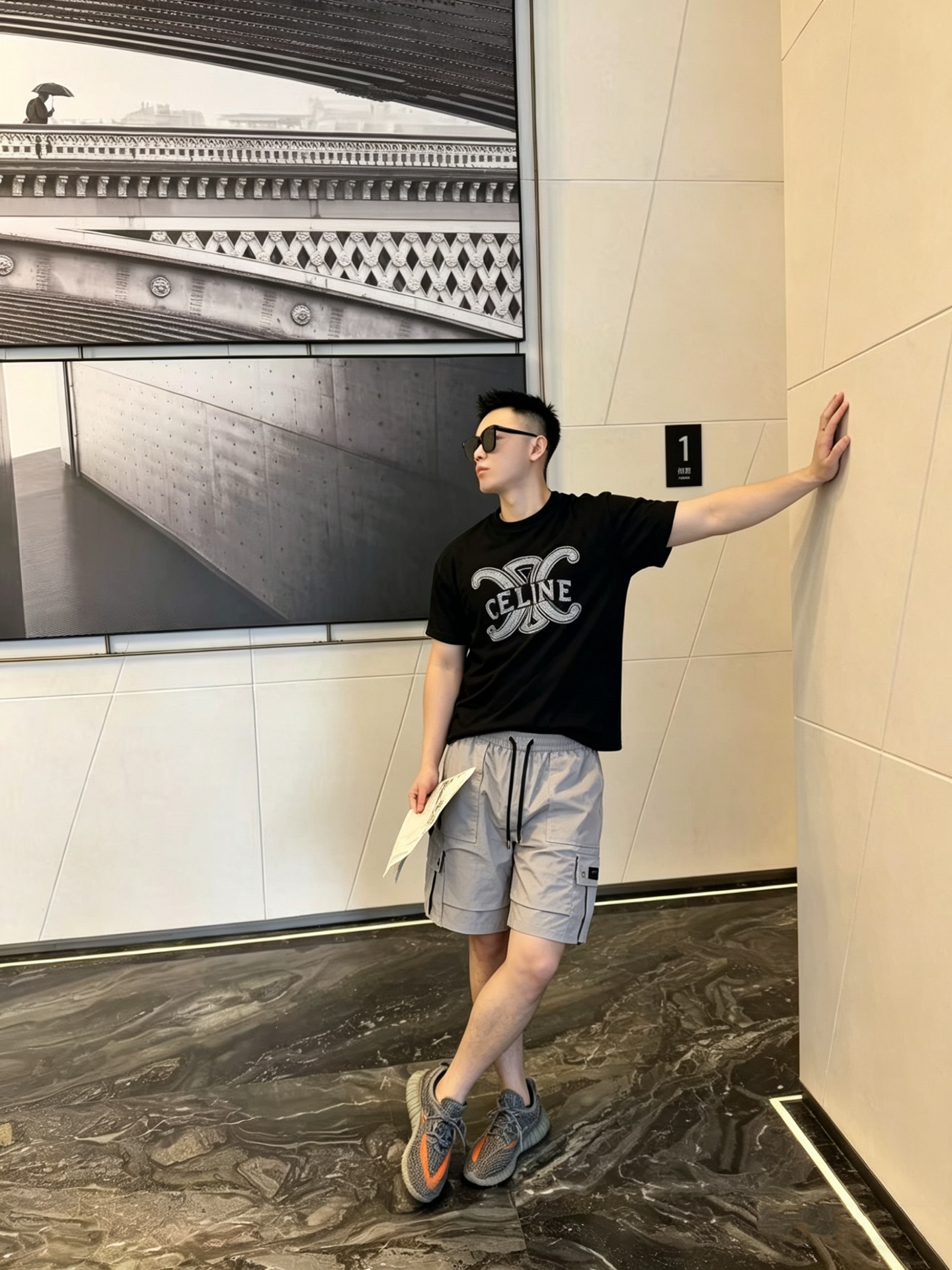 디올 맨즈 포켓 밴딩 숏팬츠 2컬러
