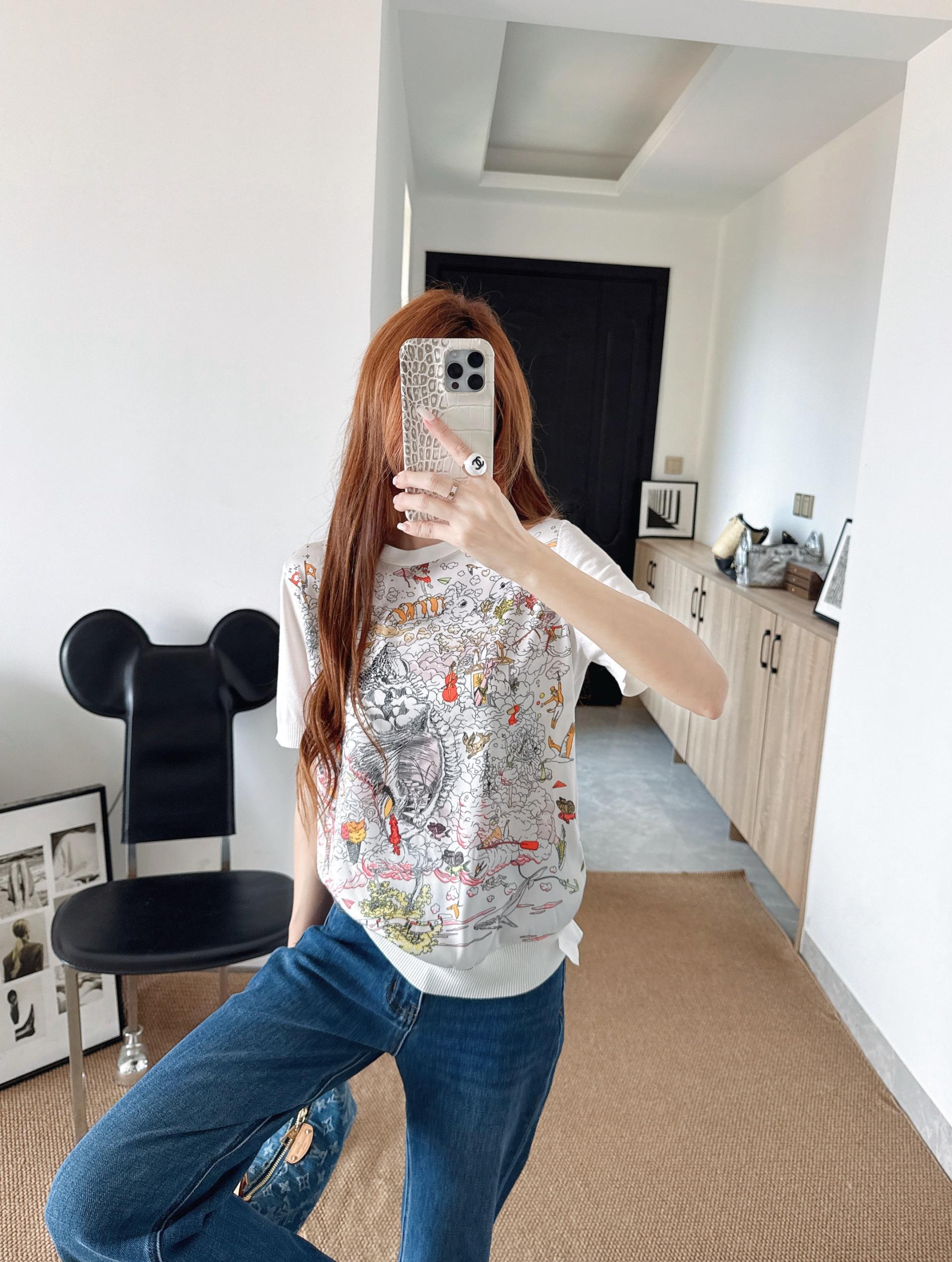 에르메스 프린팅 니트 3컬러