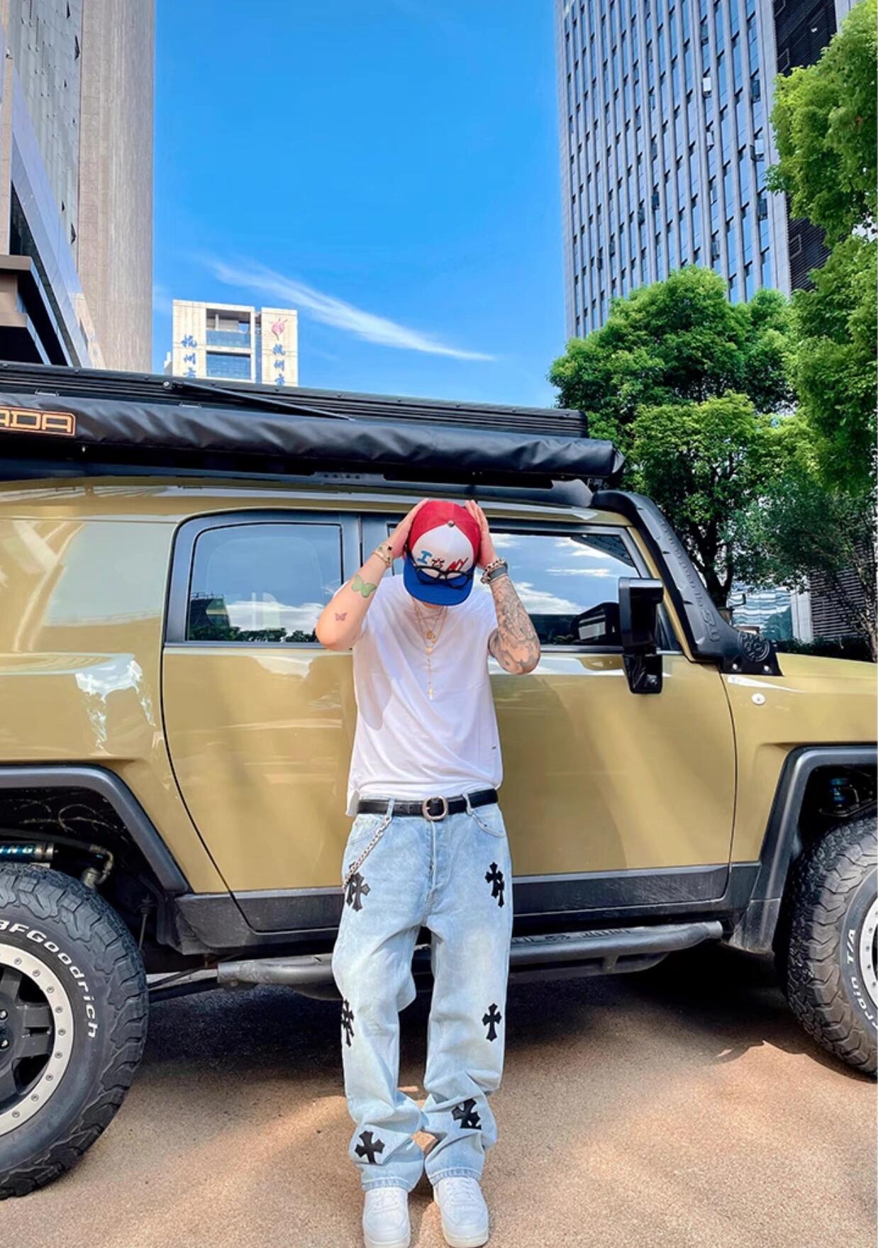 크롬하츠 맨즈 남여공용 패치 데님 팬츠