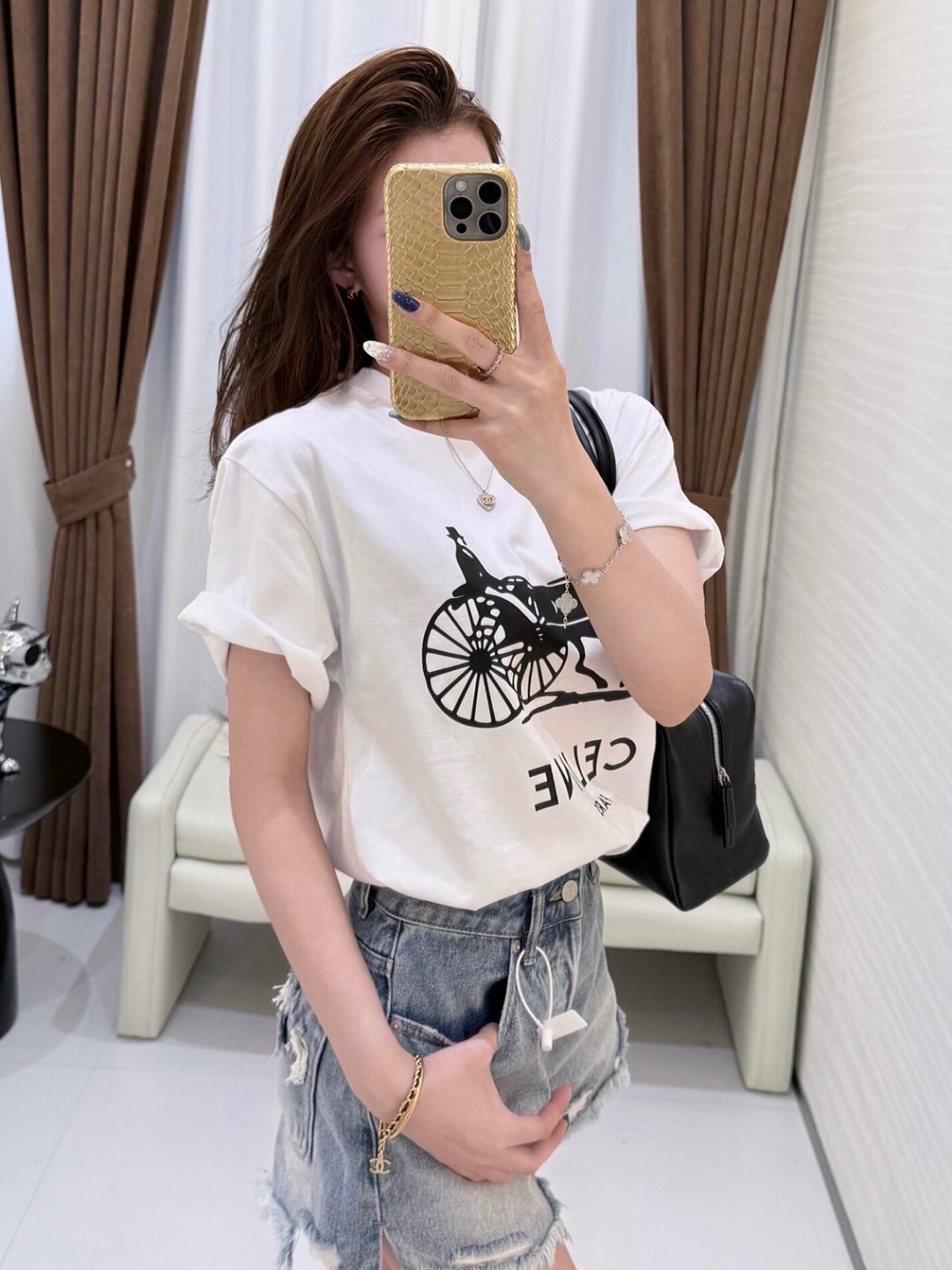 셀린느 맨즈 남여공용 프린팅 반팔티