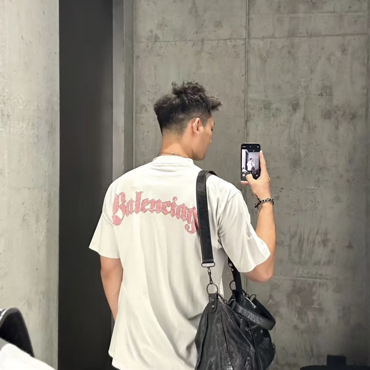 발렌시아가 맨즈 프린팅 반팔티