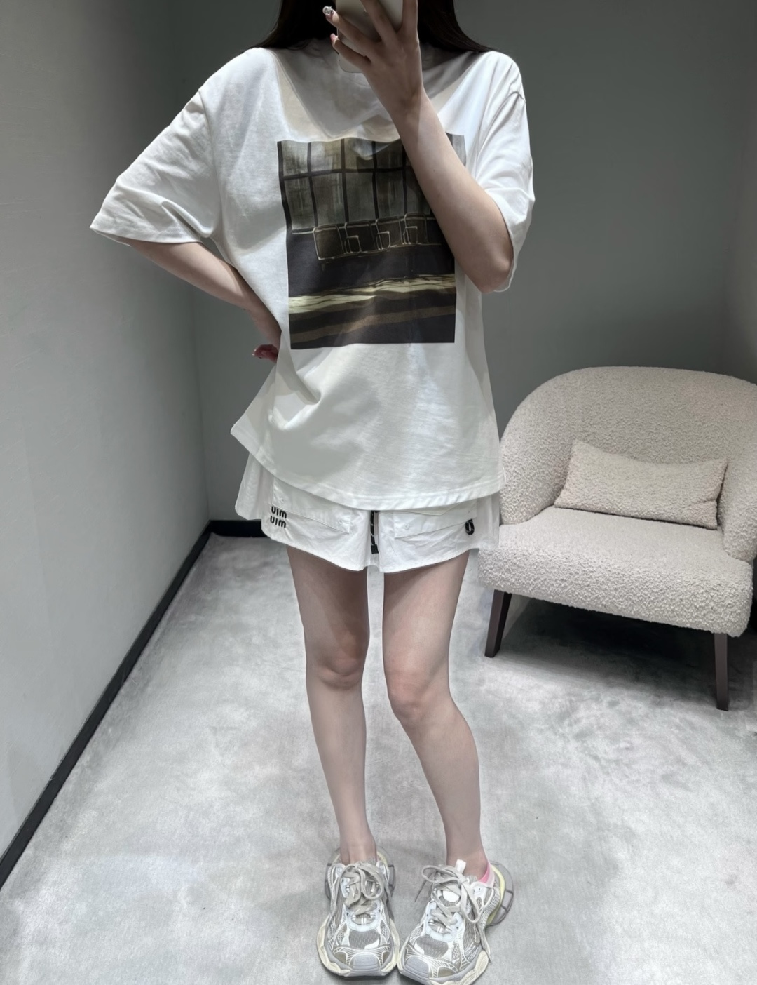 질샌더 맨즈 남여공용 프린팅 반팔티