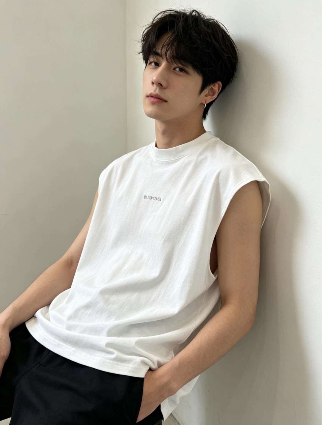 발렌시아가 맨즈 남여공용 로고 민소매 나시