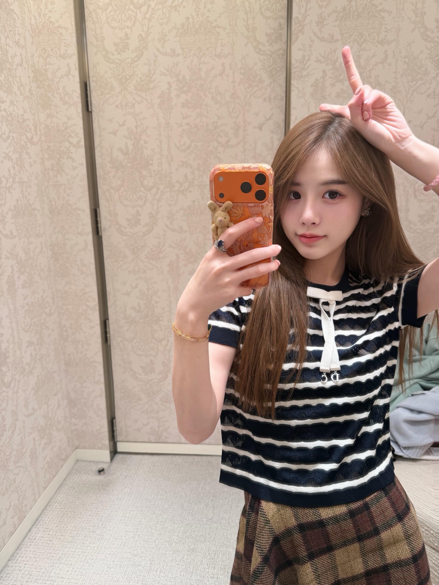 [고퀄]디올 스트라이프 리본 반팔티
