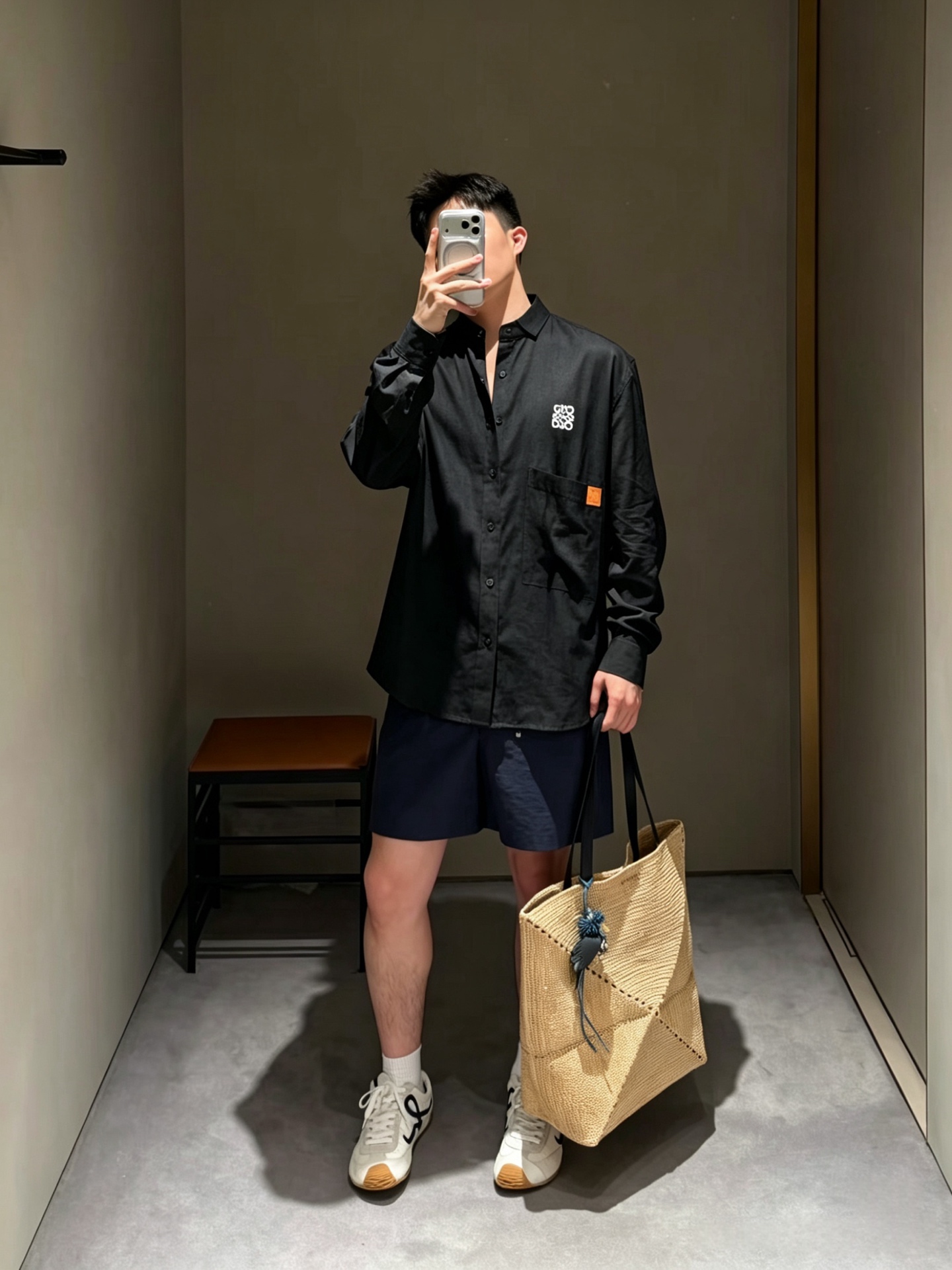 로에베 맨즈 로고 셔츠