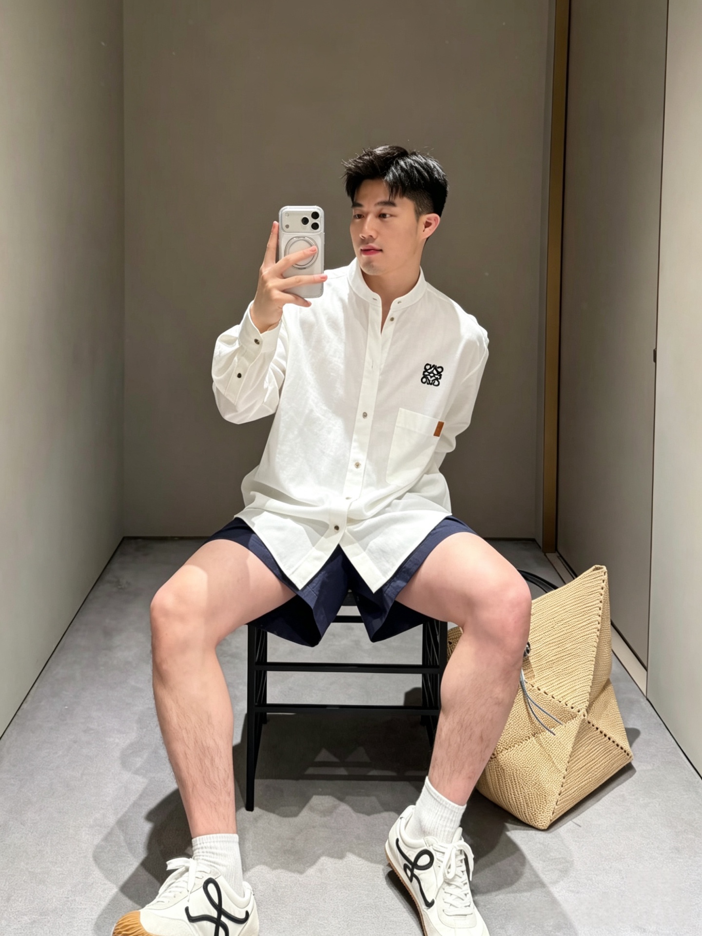 로에베 맨즈 로고 셔츠