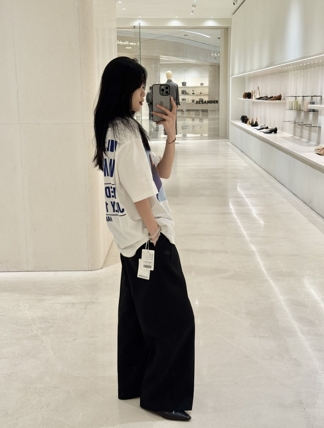 질샌더 맨즈 남여공용 프린팅 반팔티