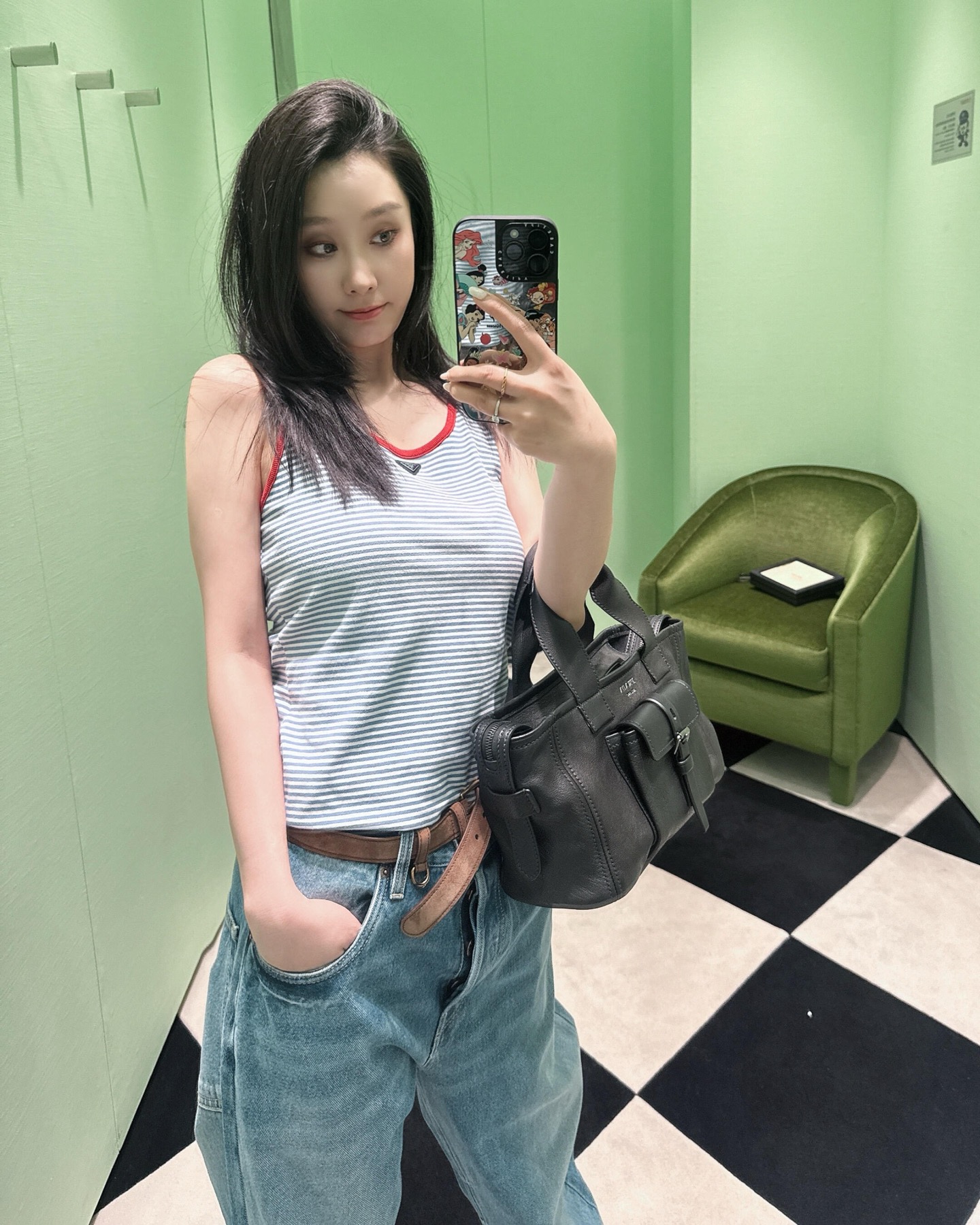 [고퀄]프라다 스트라이프 나시