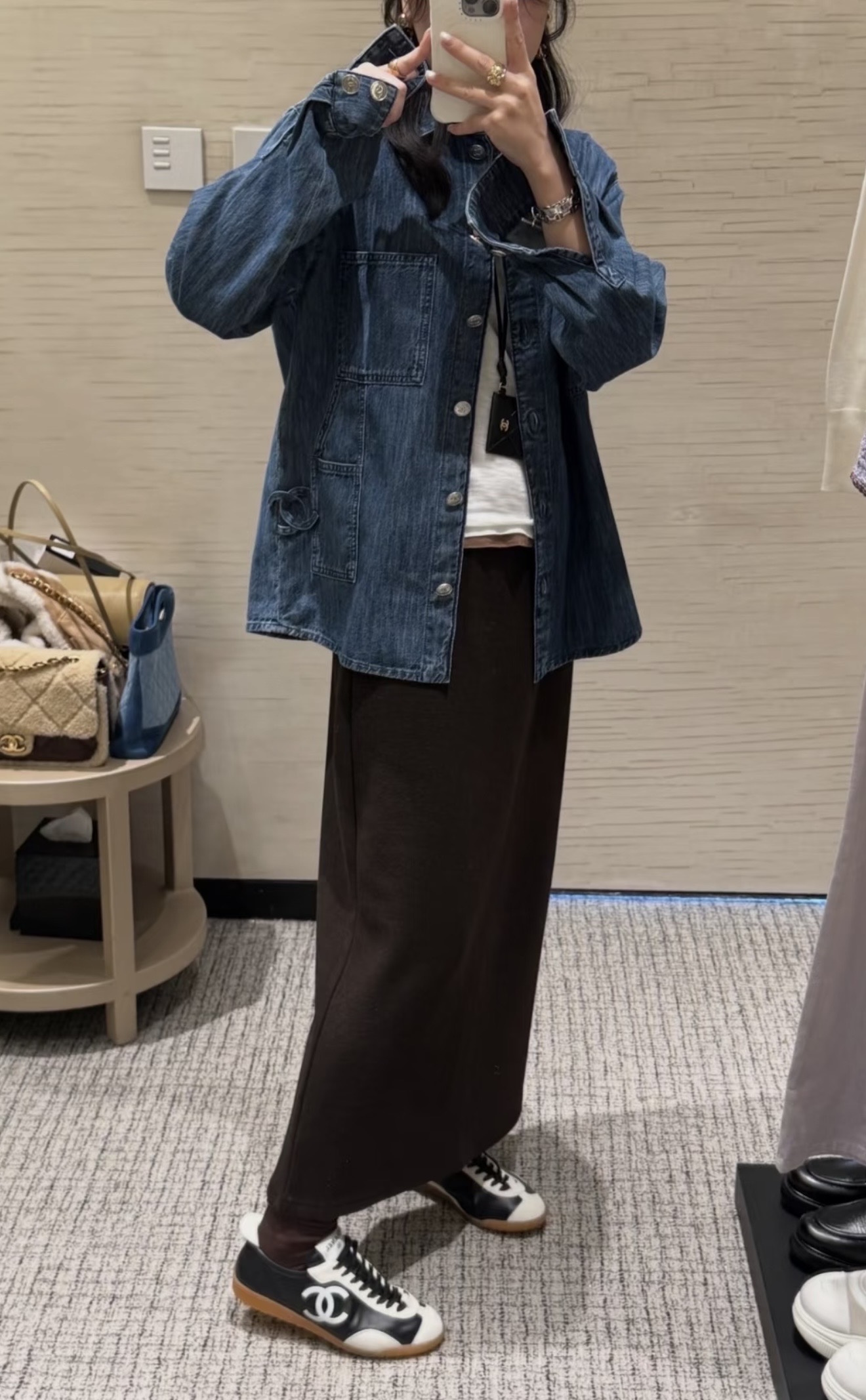 샤넬 데님 포켓 셔츠 자켓