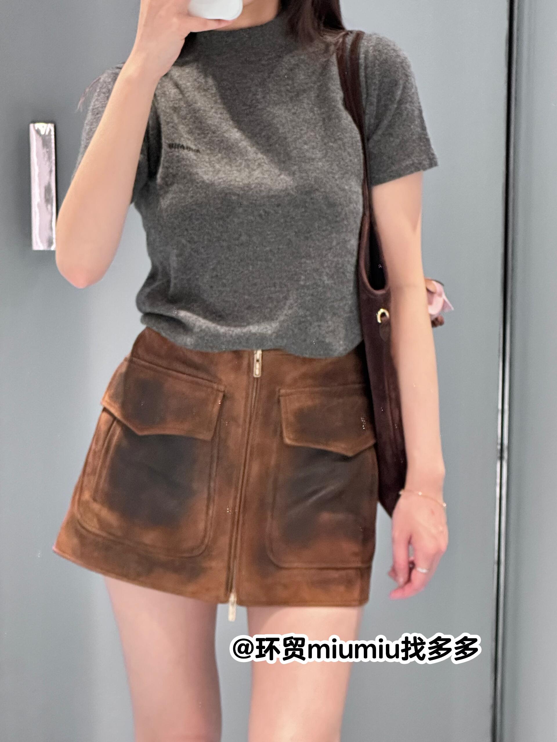 [고퀄]미우미우 빈티지 워싱 미니 스커트