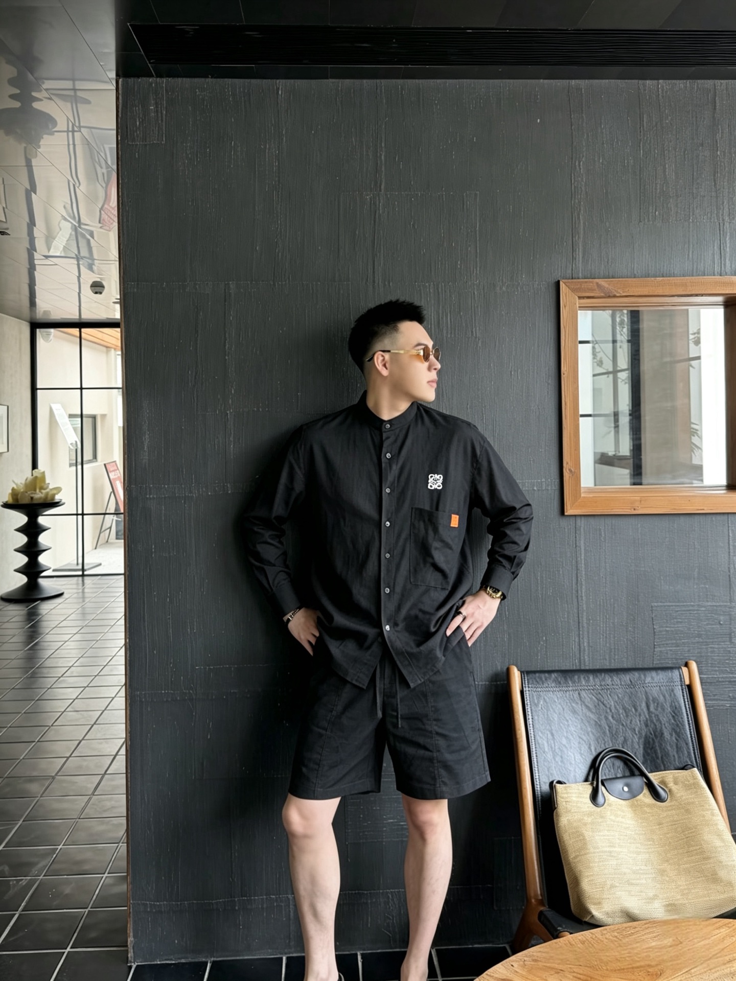 로에베 맨즈 로고 셔츠