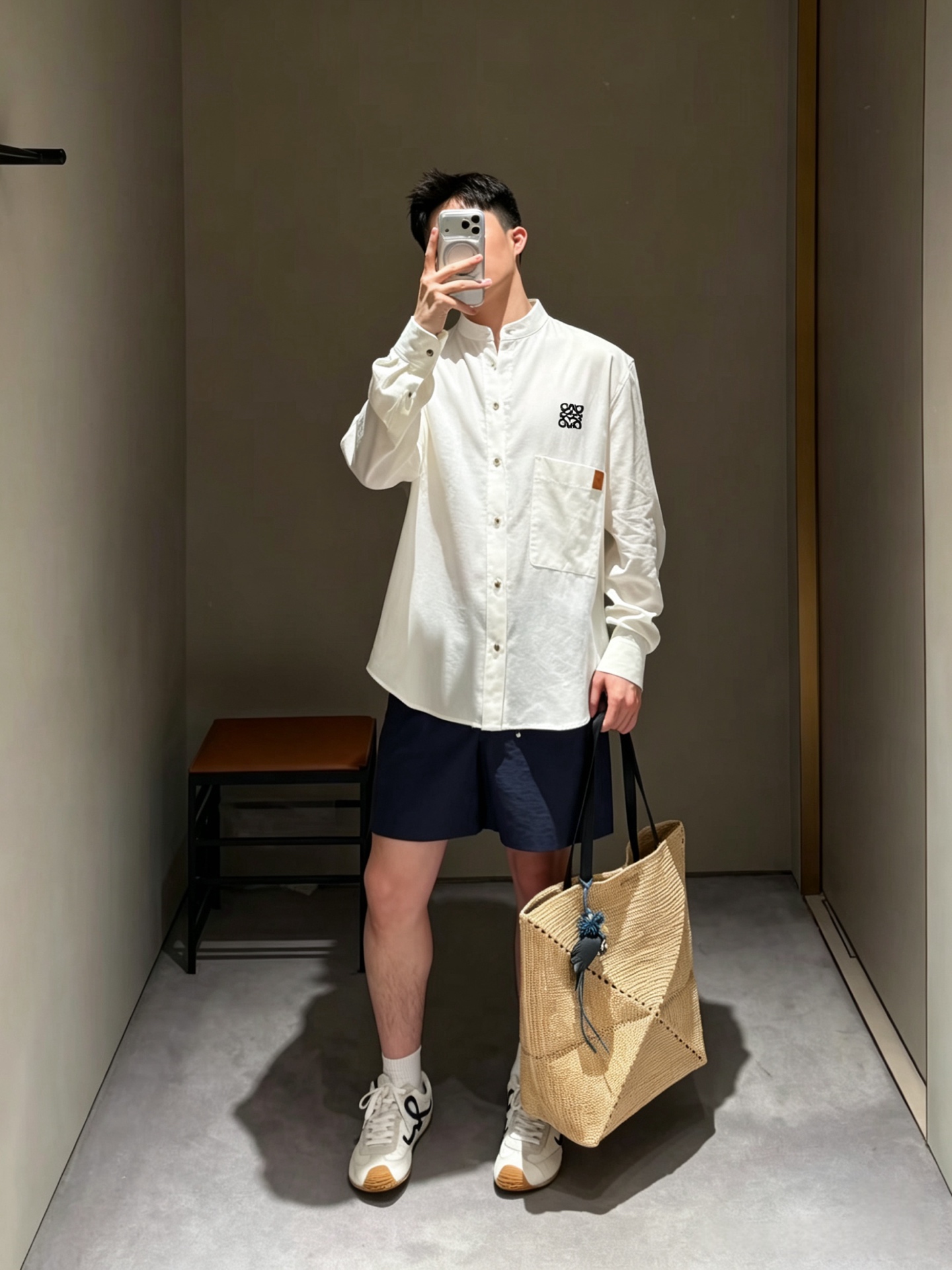 로에베 맨즈 로고 셔츠