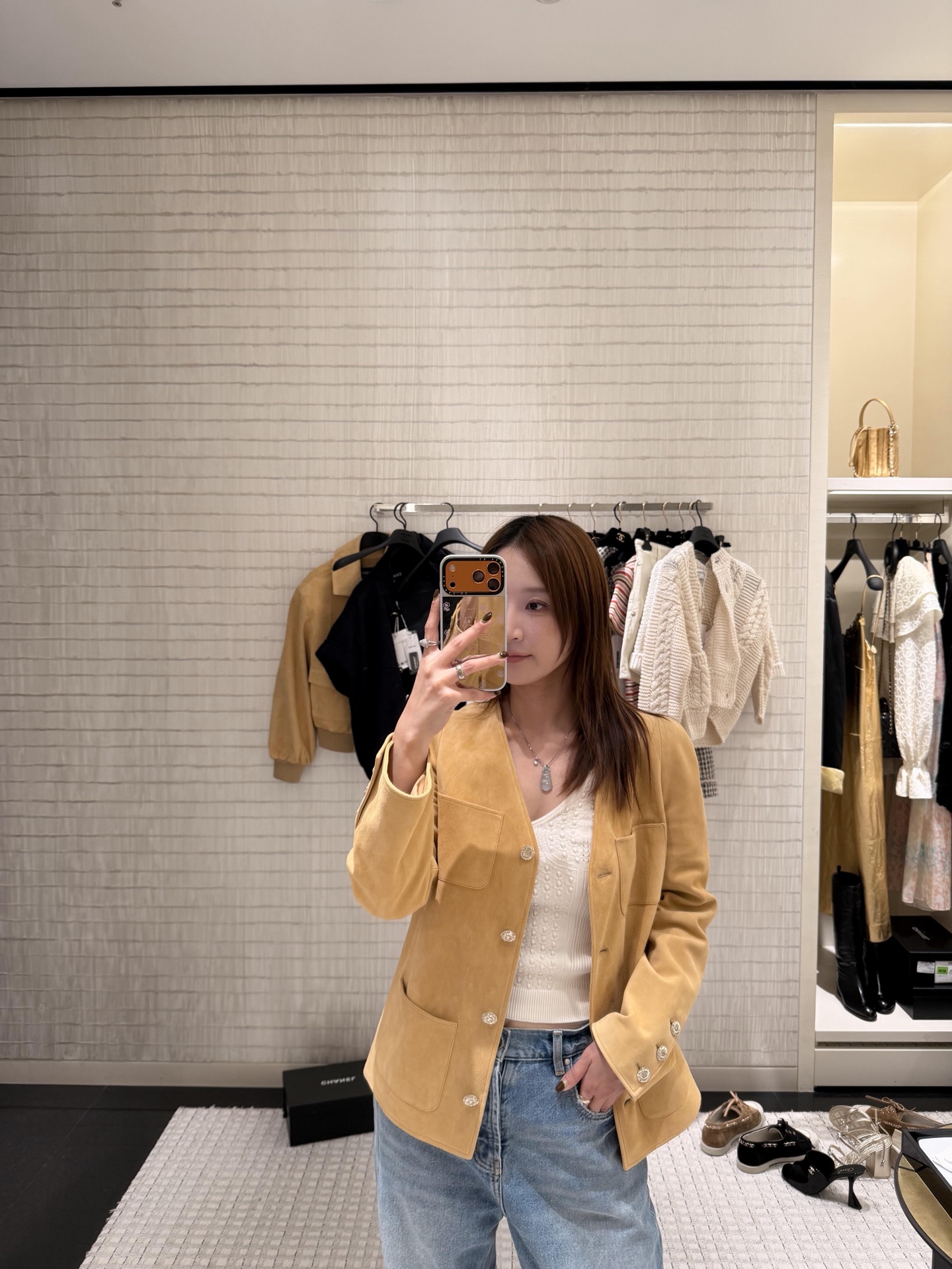[고퀄]샤넬 빅 카라 스웨이드 자켓