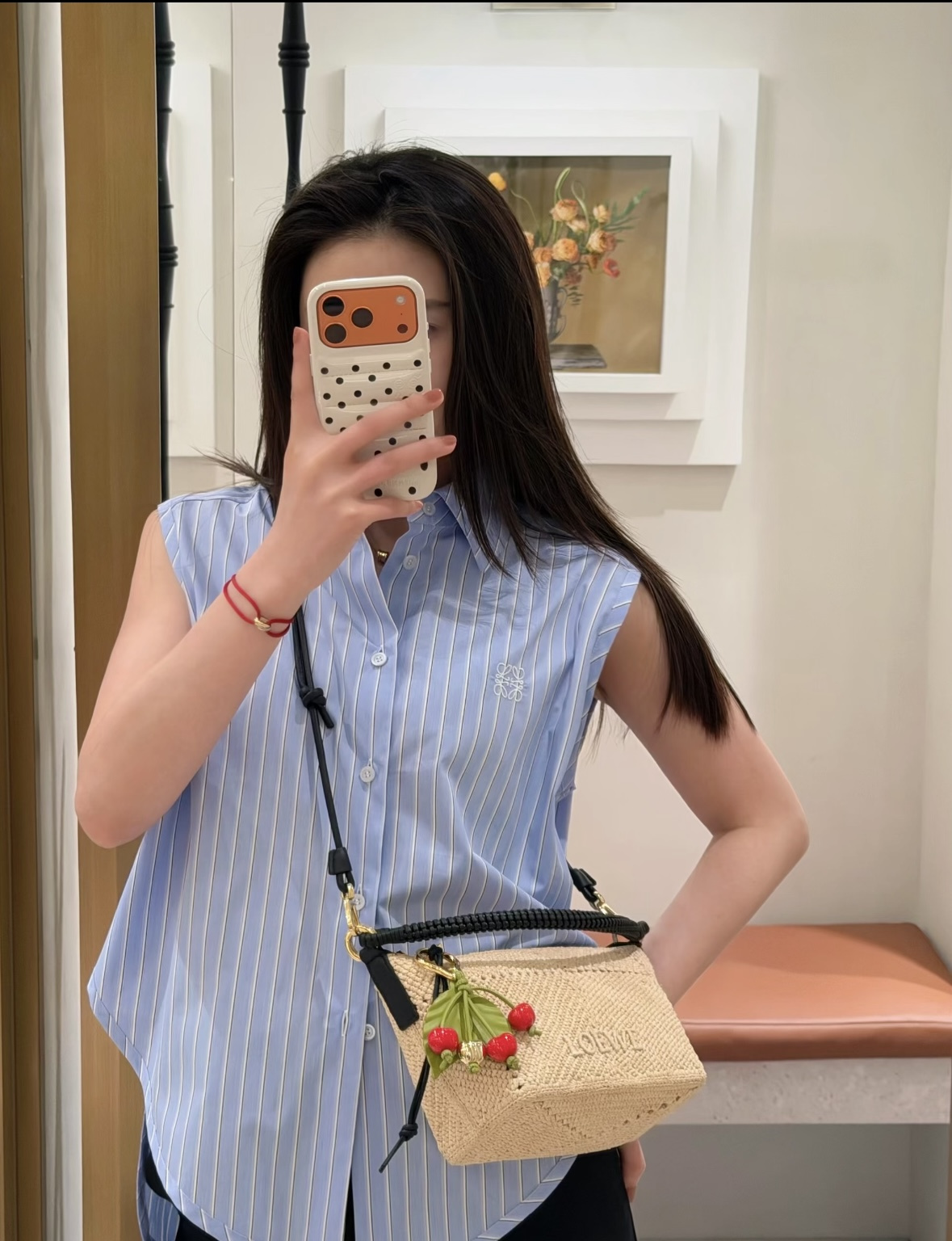 [고퀄] 로에베 스트라이프 민소매 셔츠