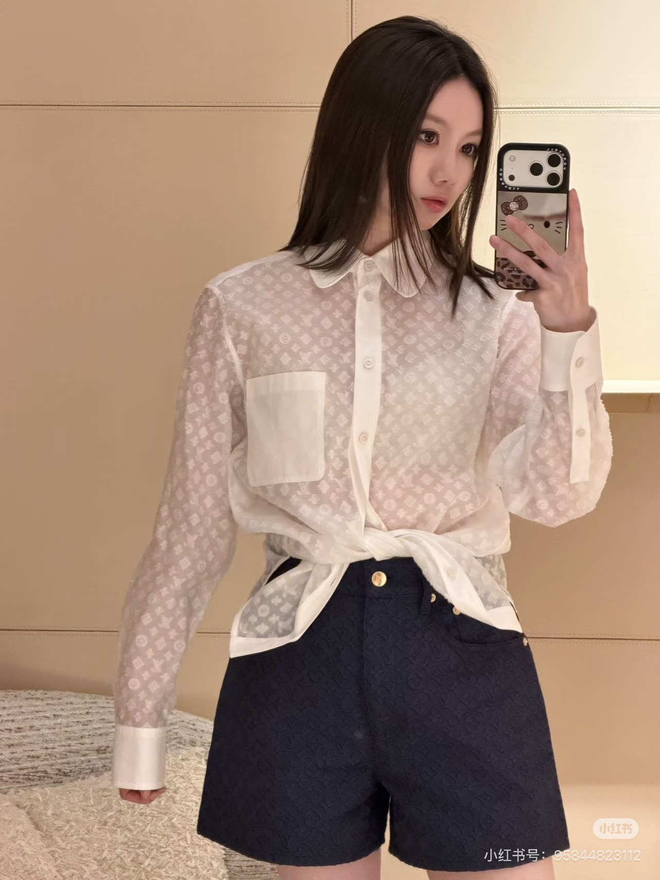 [고퀄] 루이비통 모노그램 시스루 블라우스