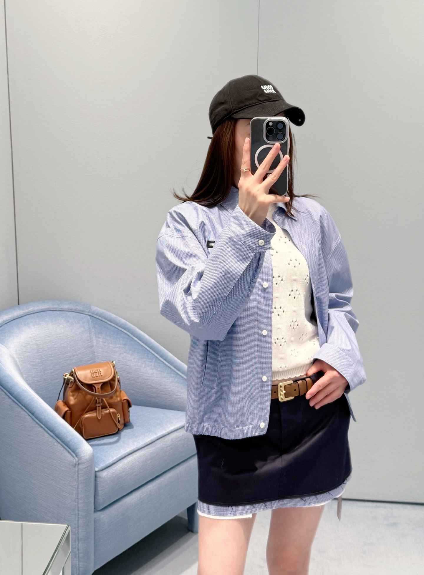 [고퀄]미우미우 조끼 자켓 미니 스커트 셋업