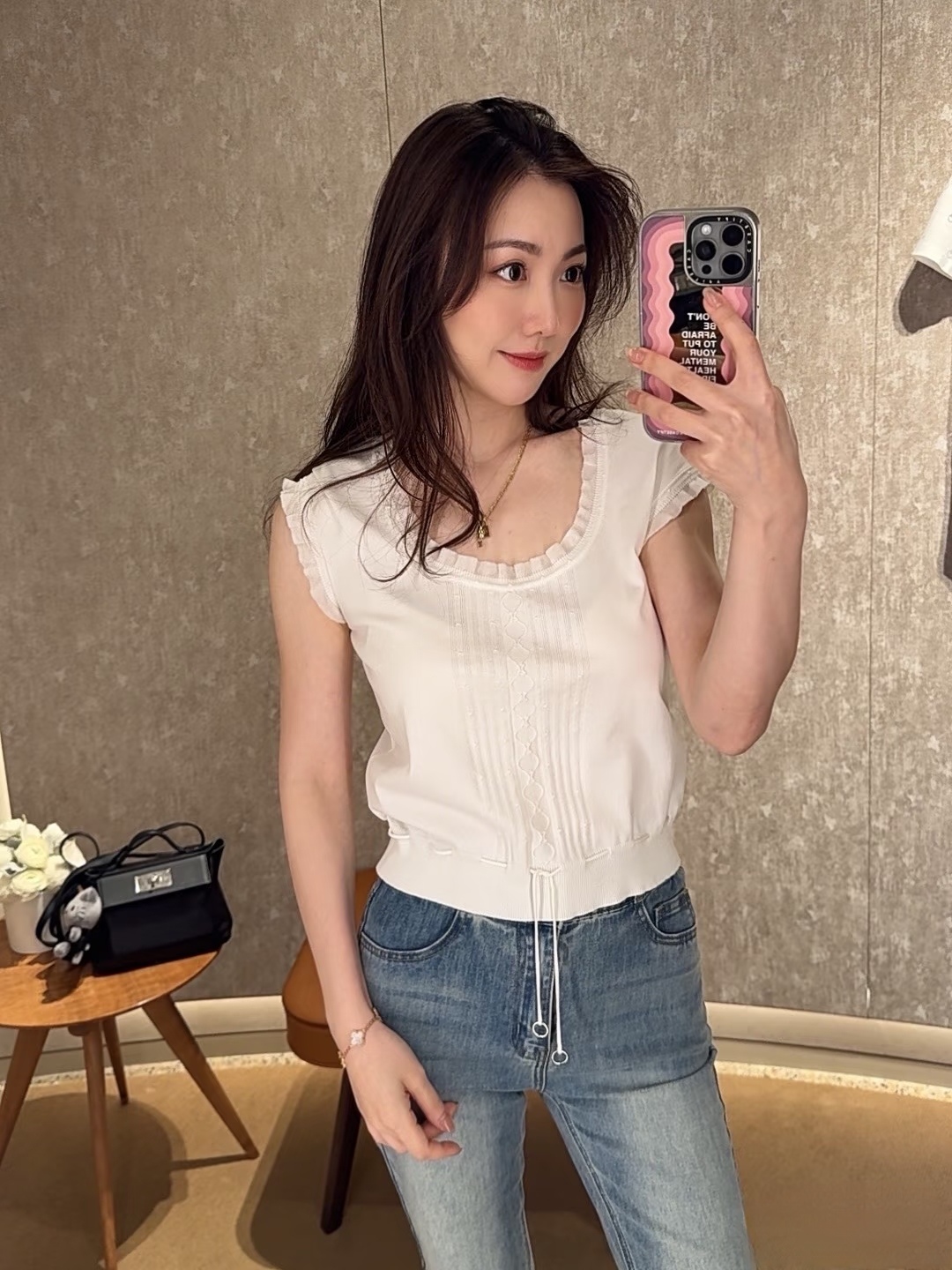 [고퀄] 에르메스 프릴 민소매