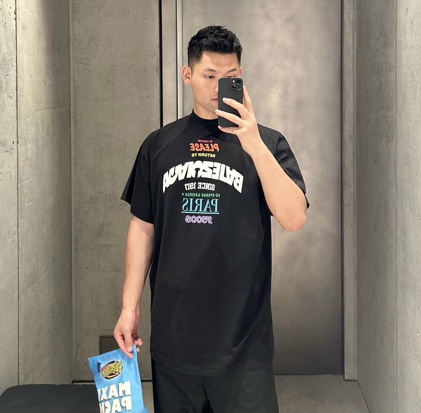 발렌시아가 맨즈 프린팅 반팔티
