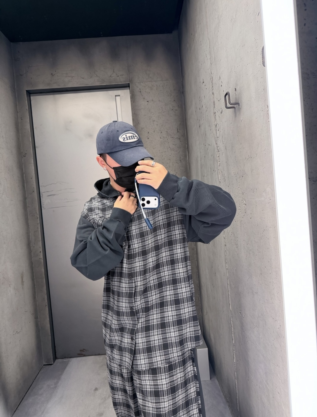 발렌시아가 맨즈 체크 후드티