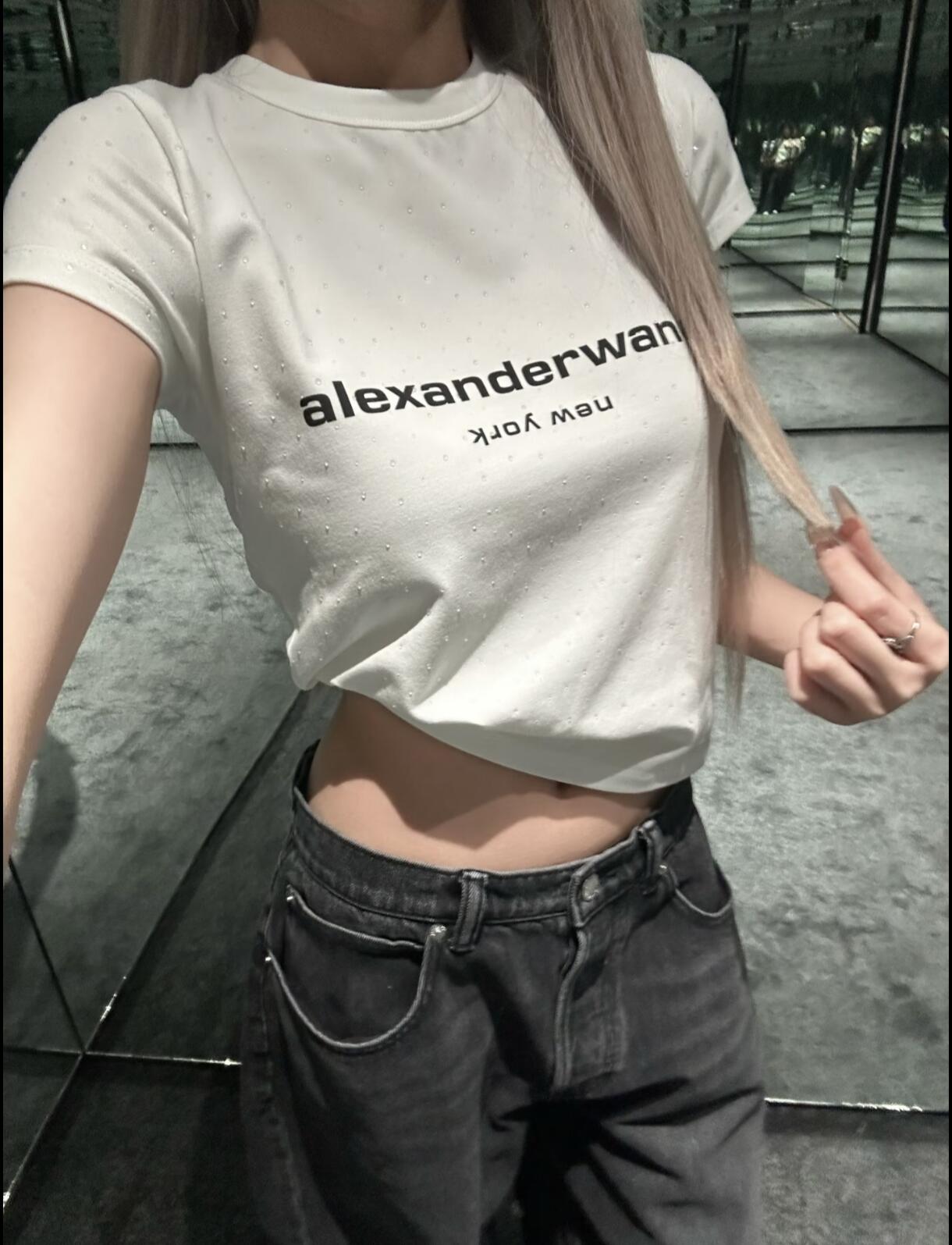 [고퀄]알렉산더왕 크롭 반팔티