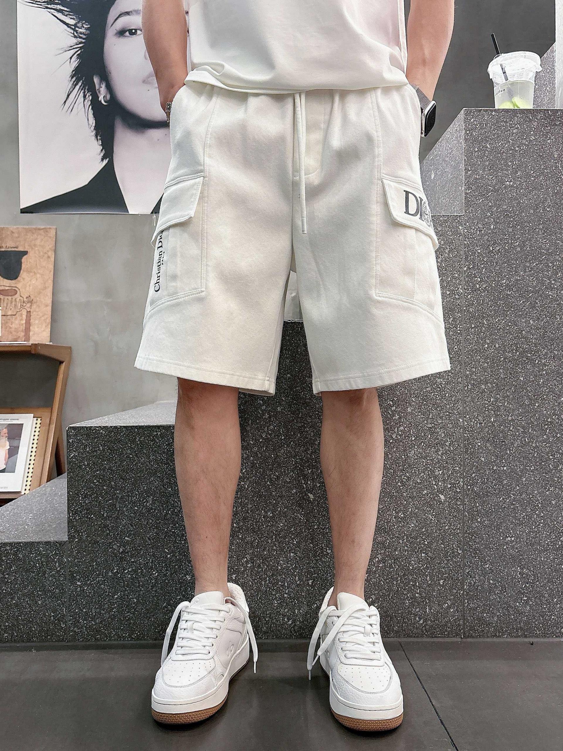 디올 맨즈 로고 밴딩 숏팬츠 2컬러