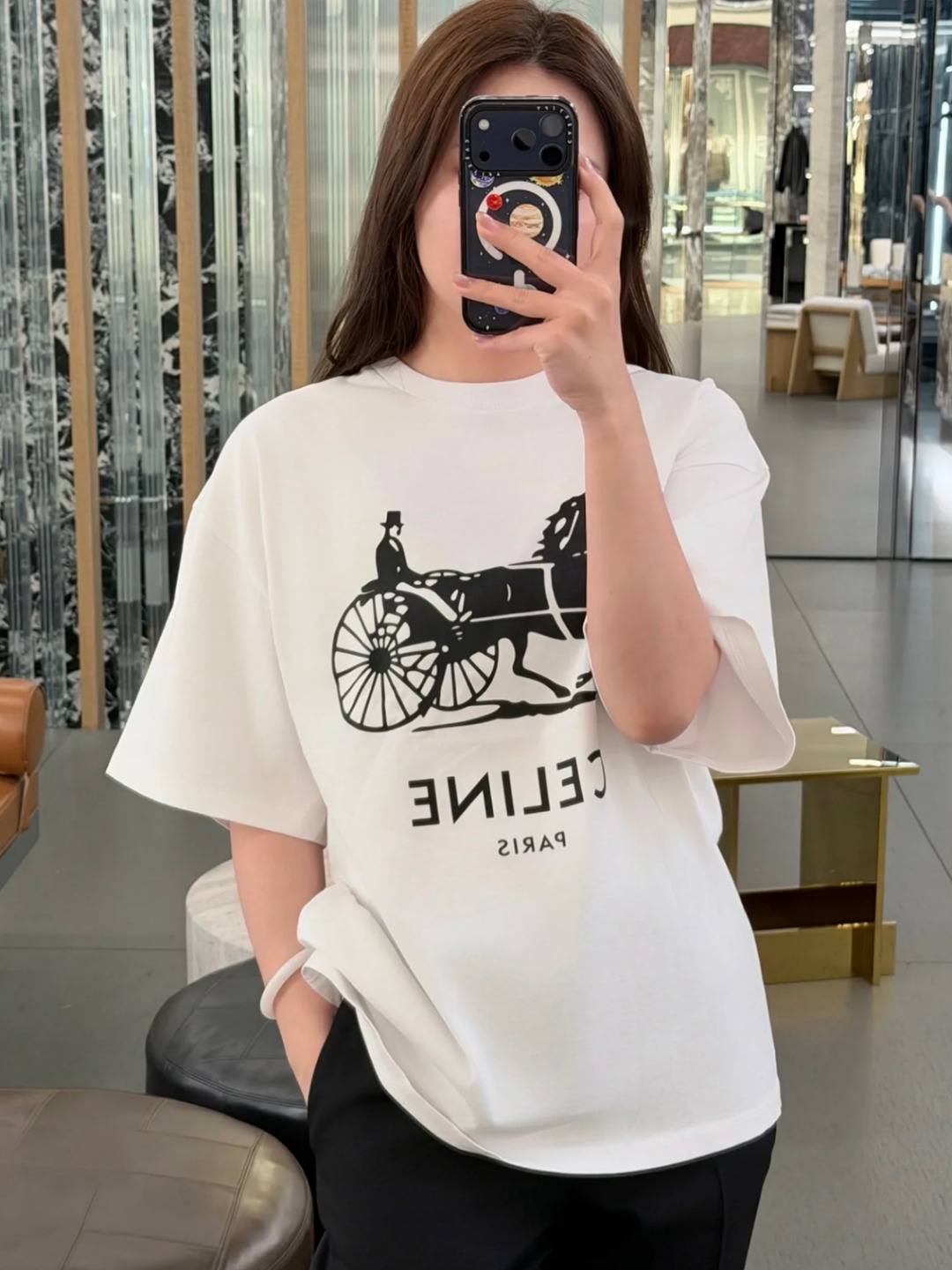 셀린느 맨즈 남여공용 프린팅 반팔티