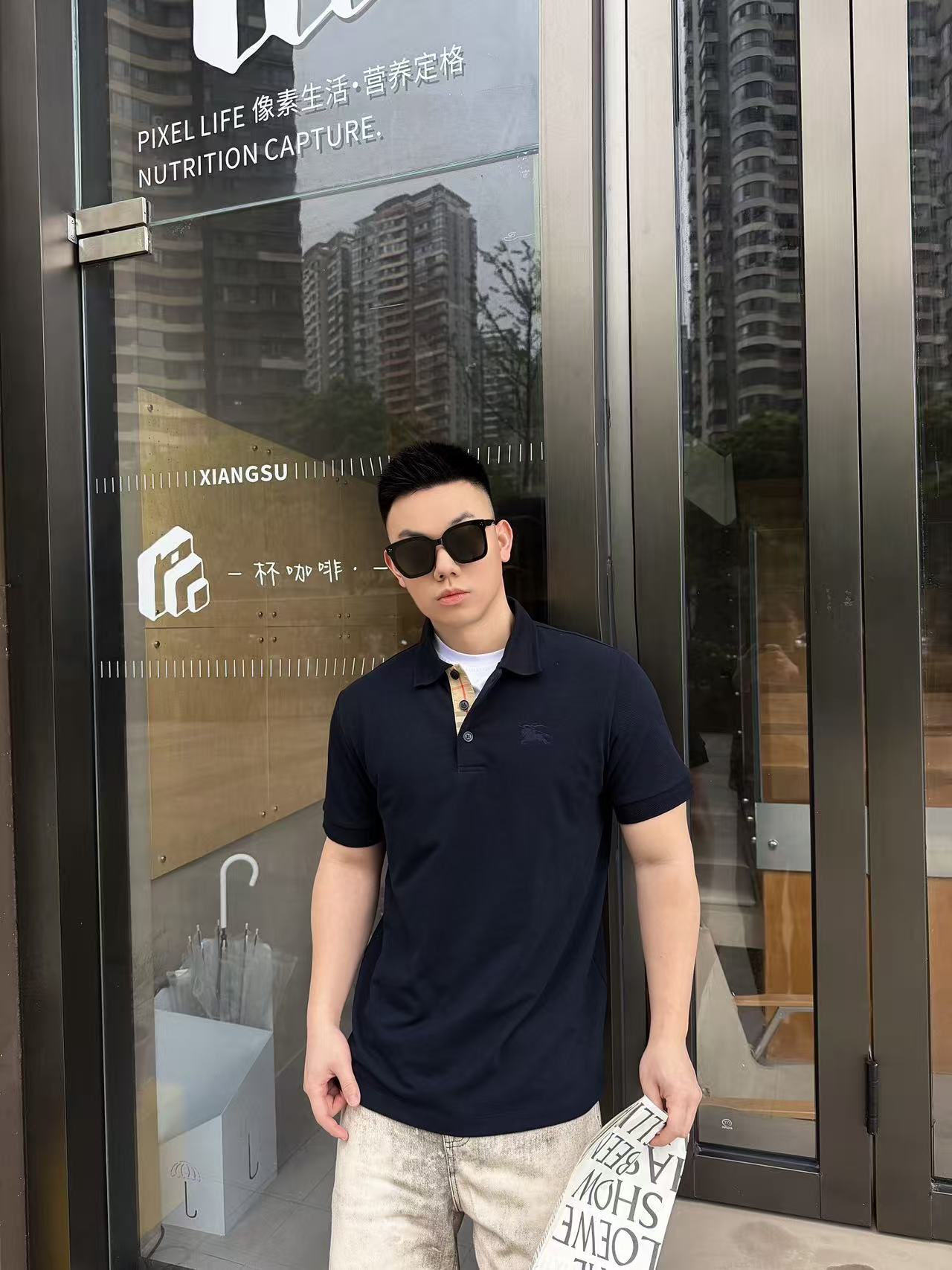 버버리 맨즈 PK 반팔티
