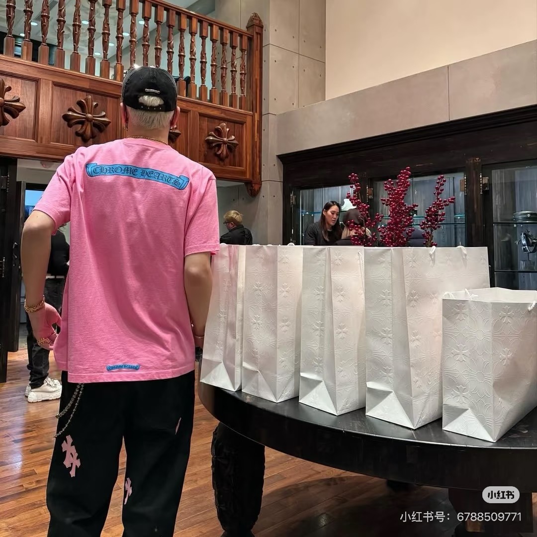 크롬하츠 맨즈 남여공용 로고 반팔티