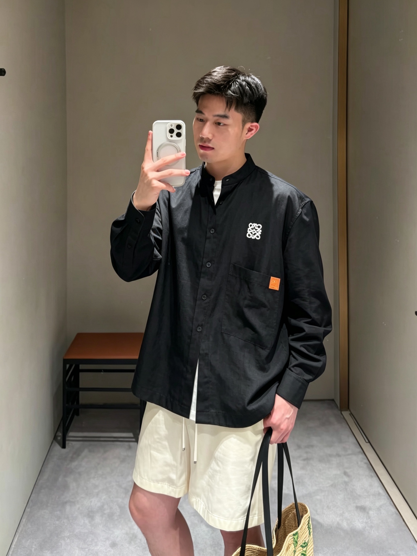 로에베 맨즈 로고 셔츠