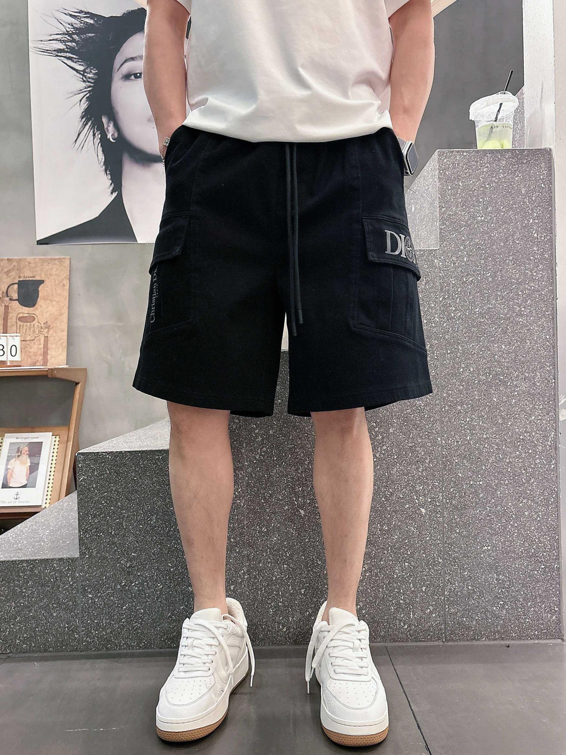 디올 맨즈 로고 밴딩 숏팬츠 2컬러