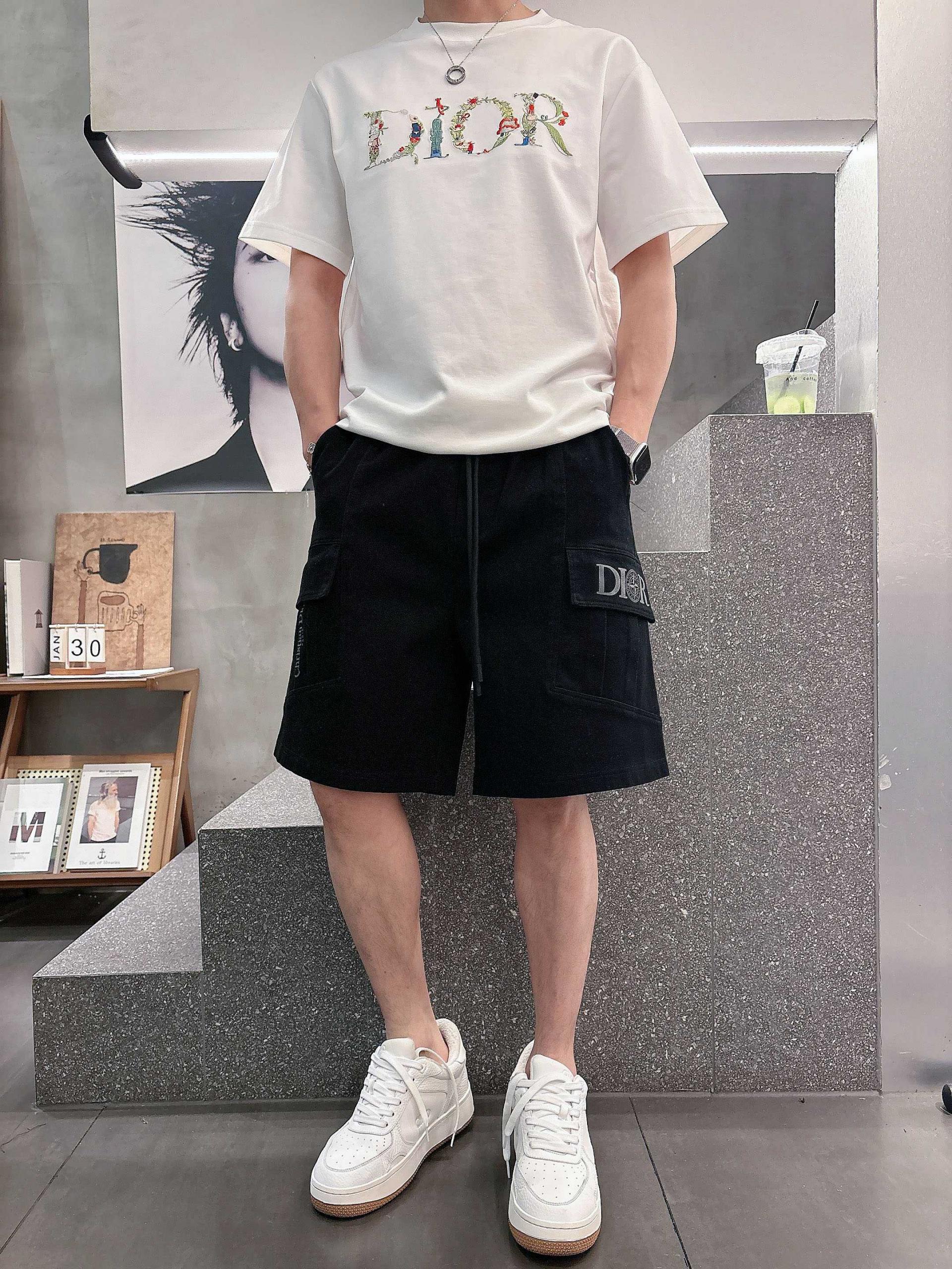 디올 맨즈 로고 밴딩 숏팬츠 2컬러