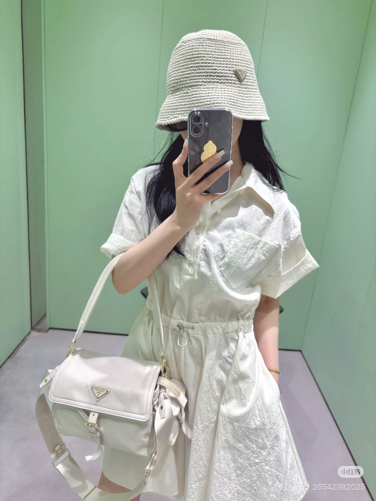 [고퀄] 프라다 셔츠 밴딩 원피스