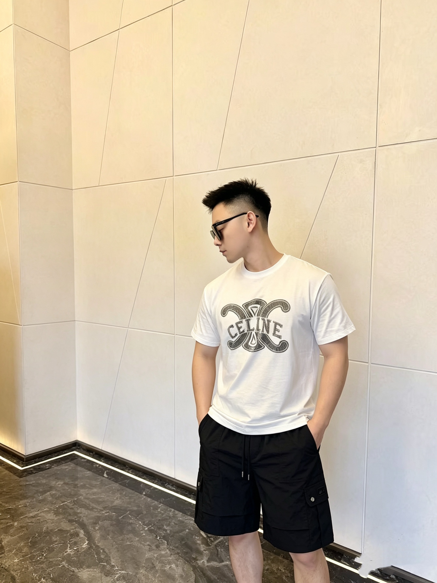 디올 맨즈 포켓 밴딩 숏팬츠 2컬러