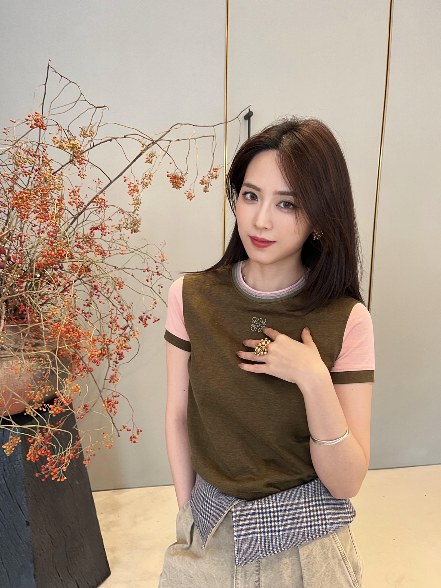 [고퀄]로에베 배색 반팔티