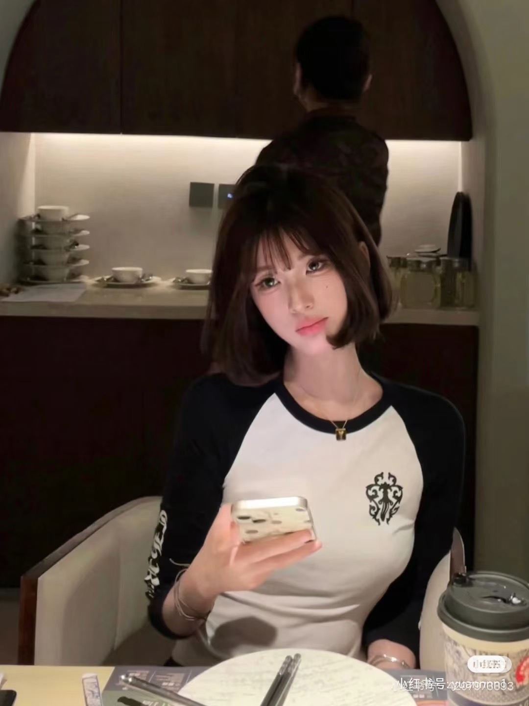 크롬하츠 배색 긴팔티 2컬러