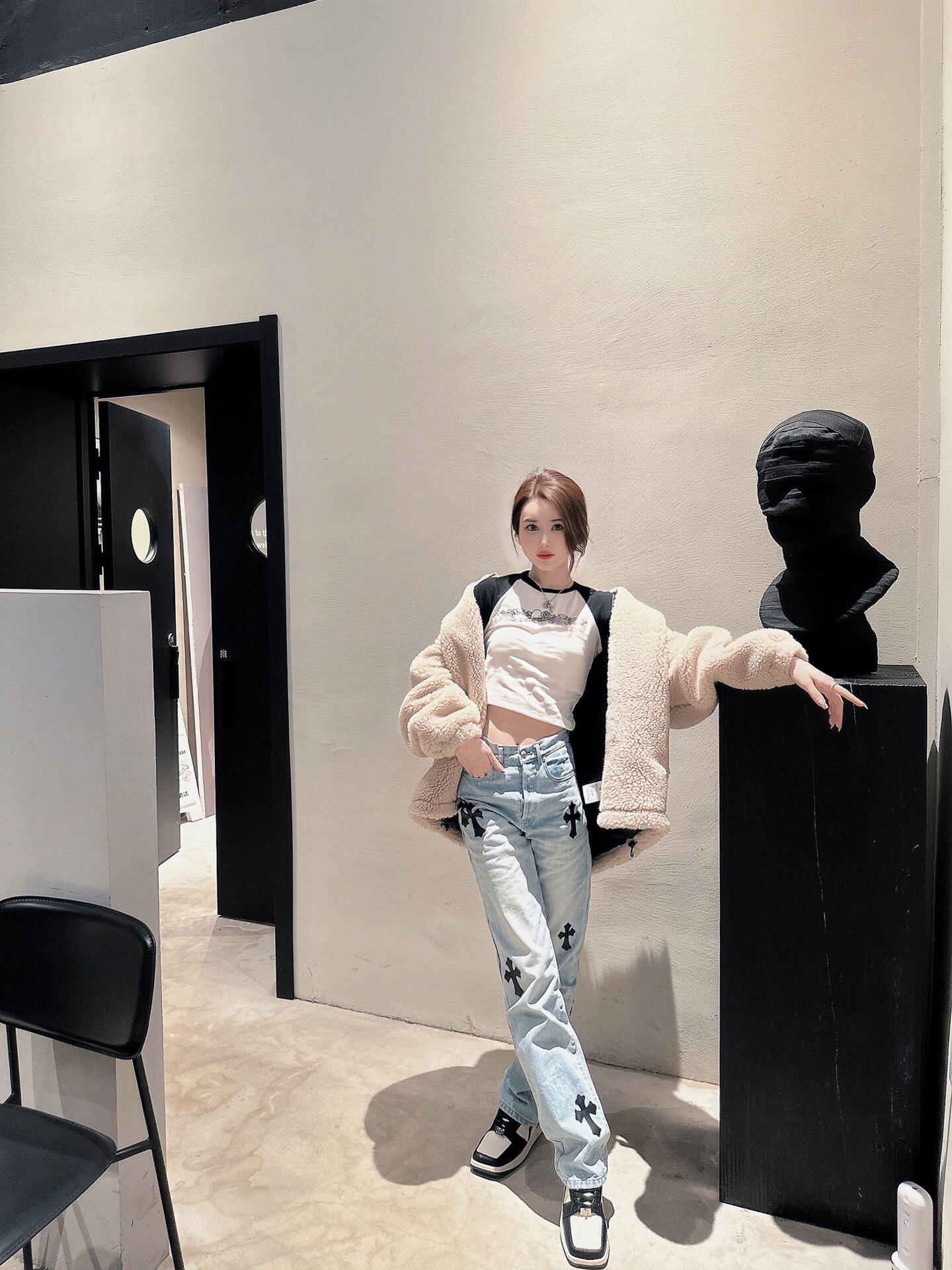크롬하츠 맨즈 남여공용 패치 데님 팬츠