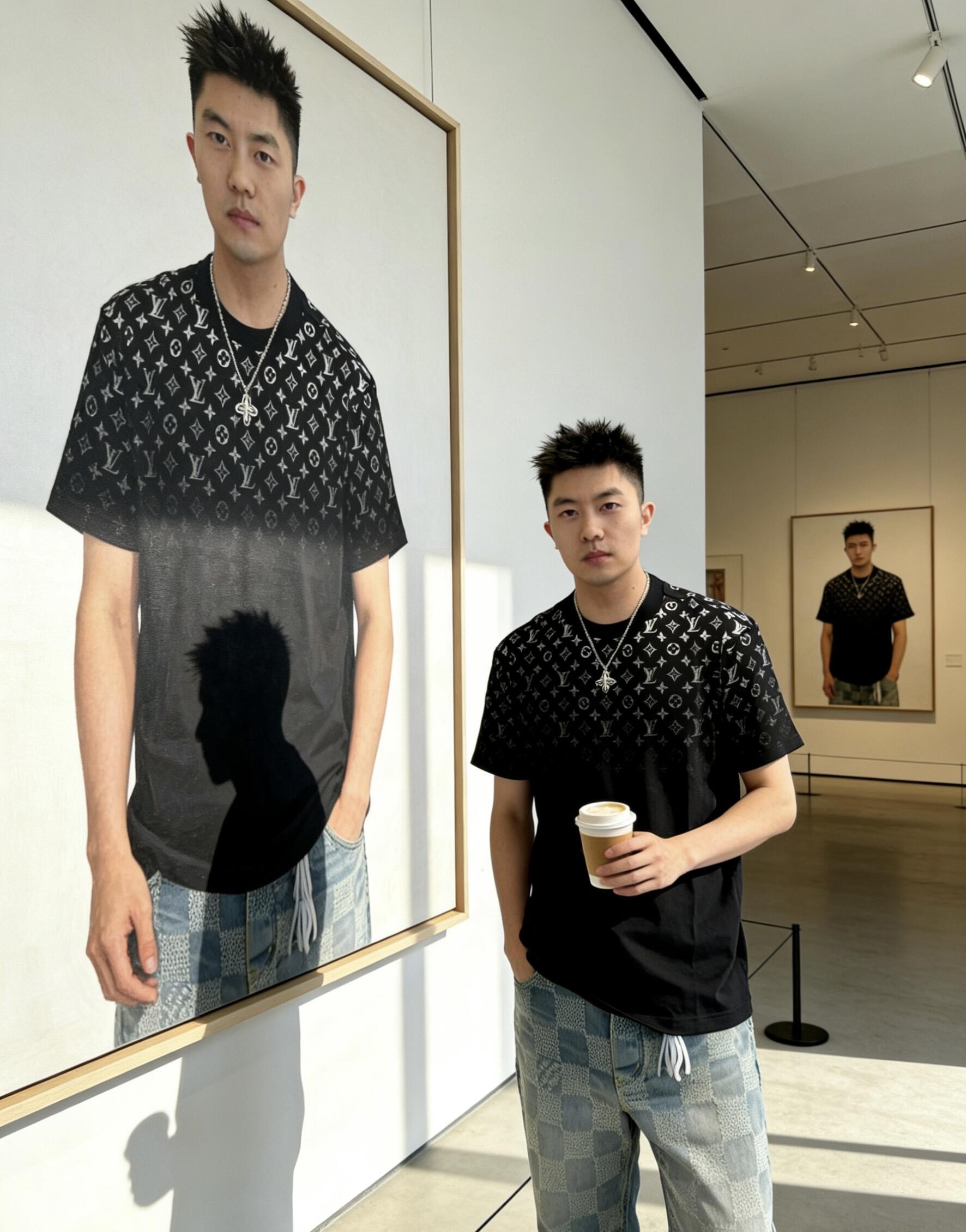 루이비통 맨즈 패턴 반팔티 2컬러