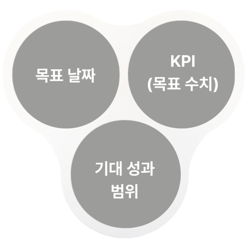 목표 날짜, KPI, 기대 성과범위
