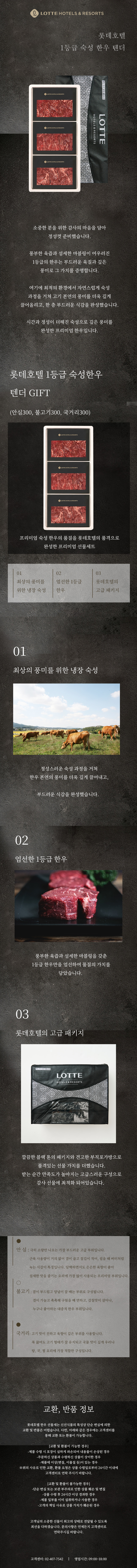 [롯데호텔] 1등급 숙성한우 텐더 SET