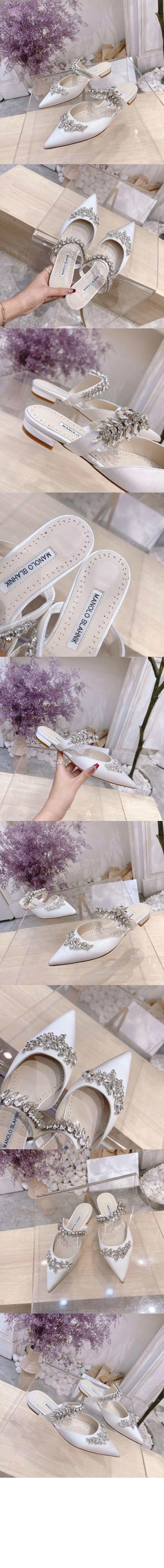 새틴 주얼 버클 뮬