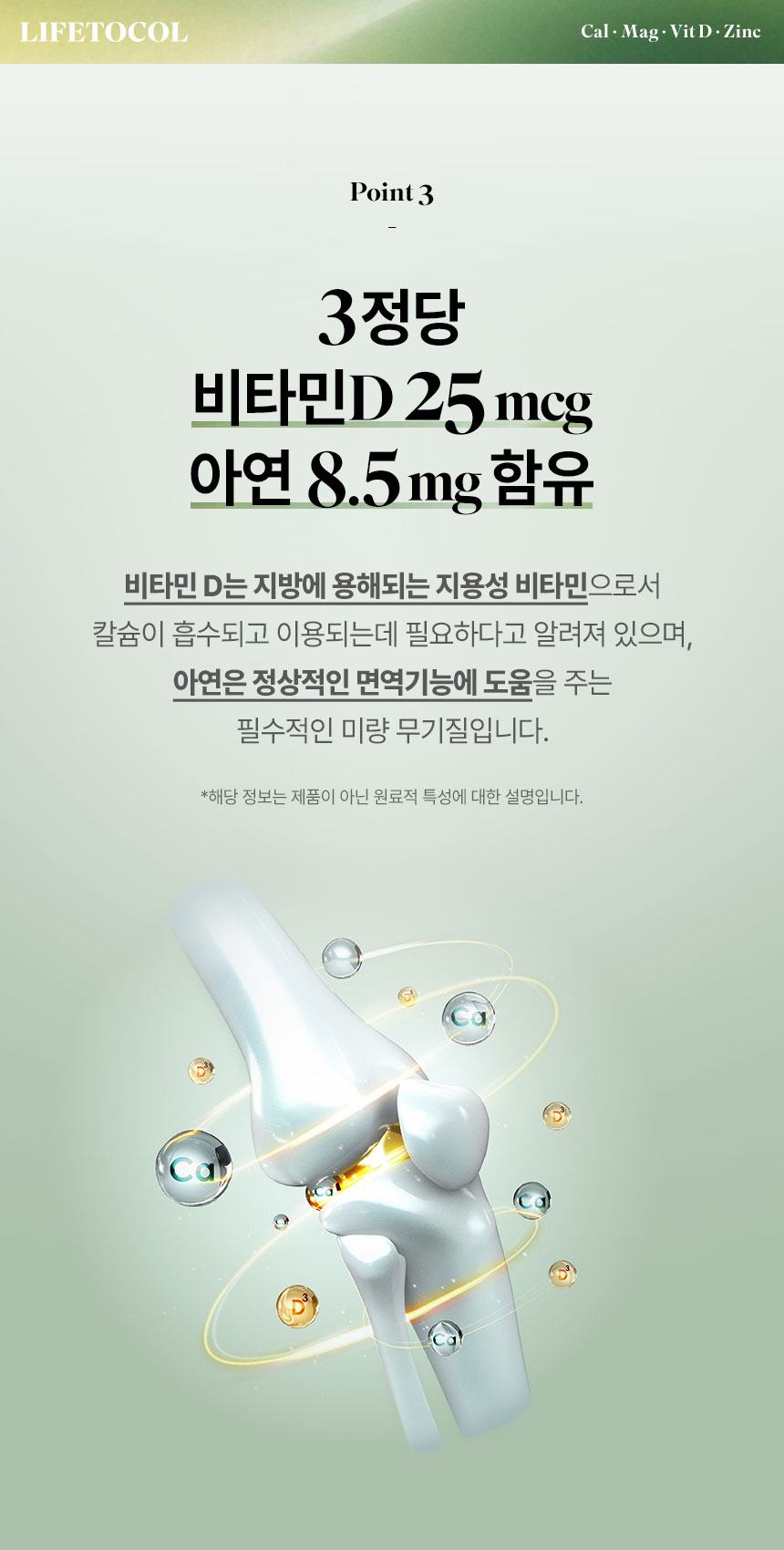 라이프토콜 뼈 영양 칼마디 칼슘 마그네슘 비타민D 아연 300정 영양제
